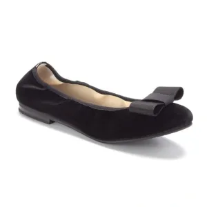 1691 - Black Velvet Flats for Girl/Teen/Women by London Kids