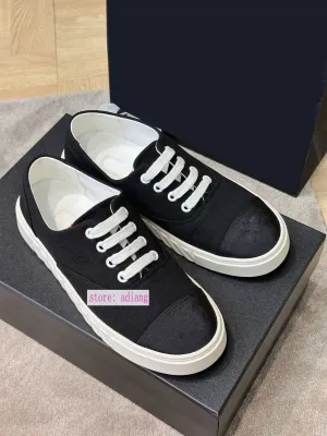 35-41 canvas flats lace up casual shoes comfort women 2023 black white high quality