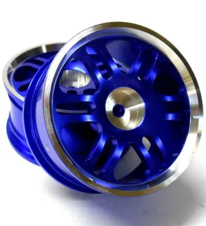 8116B1 1/10 Scale RC Car On Road Touring Wheel Rim Alloy Blue 6 Twin Spoke x 2