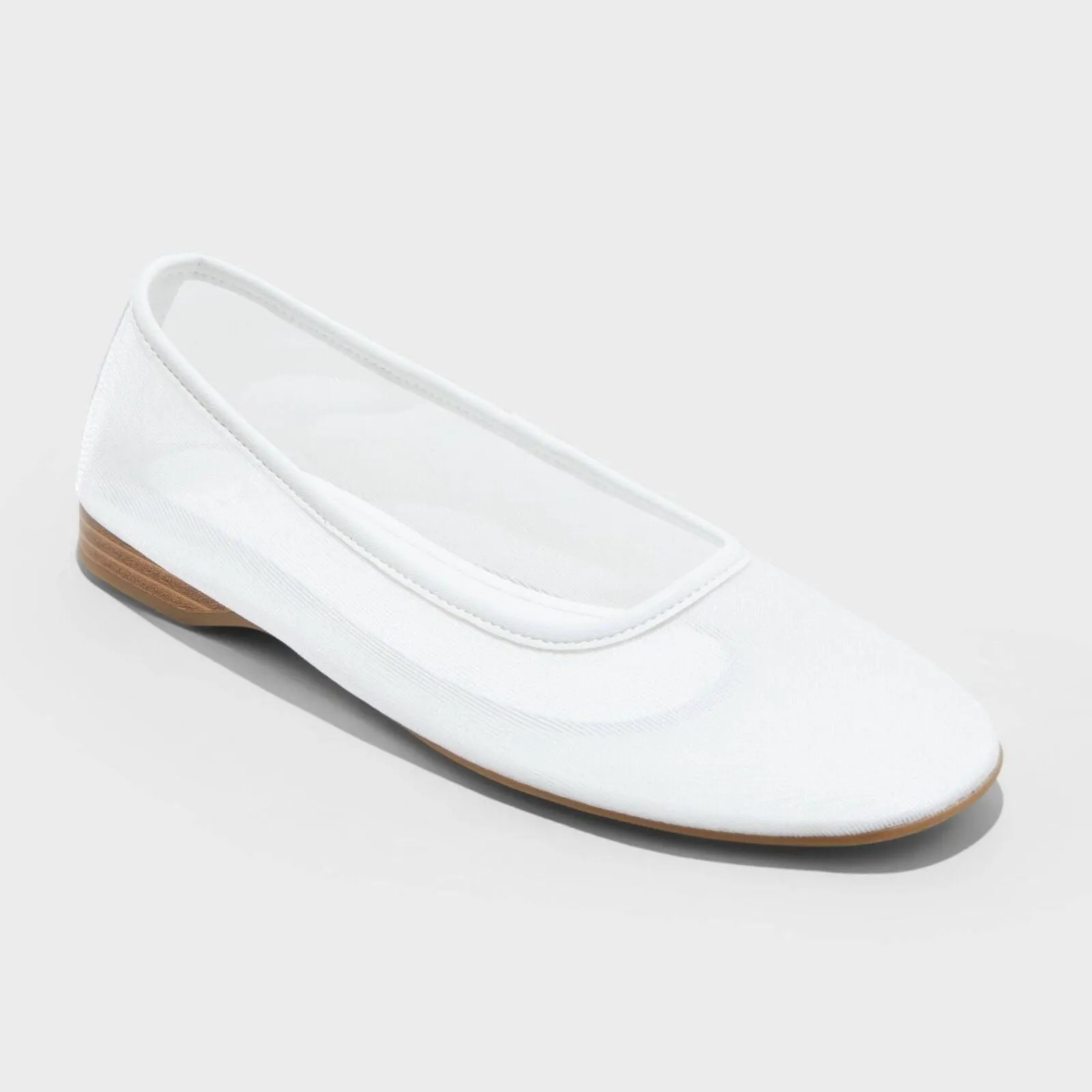 A New Day Women's Mel Sheer Mesh Ballet Flats with Memory Foam Insole White 8M