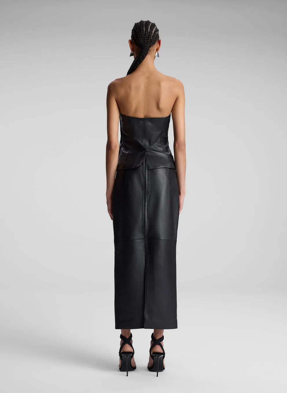 A.L.C - Renee Strapless Leather Top - Black