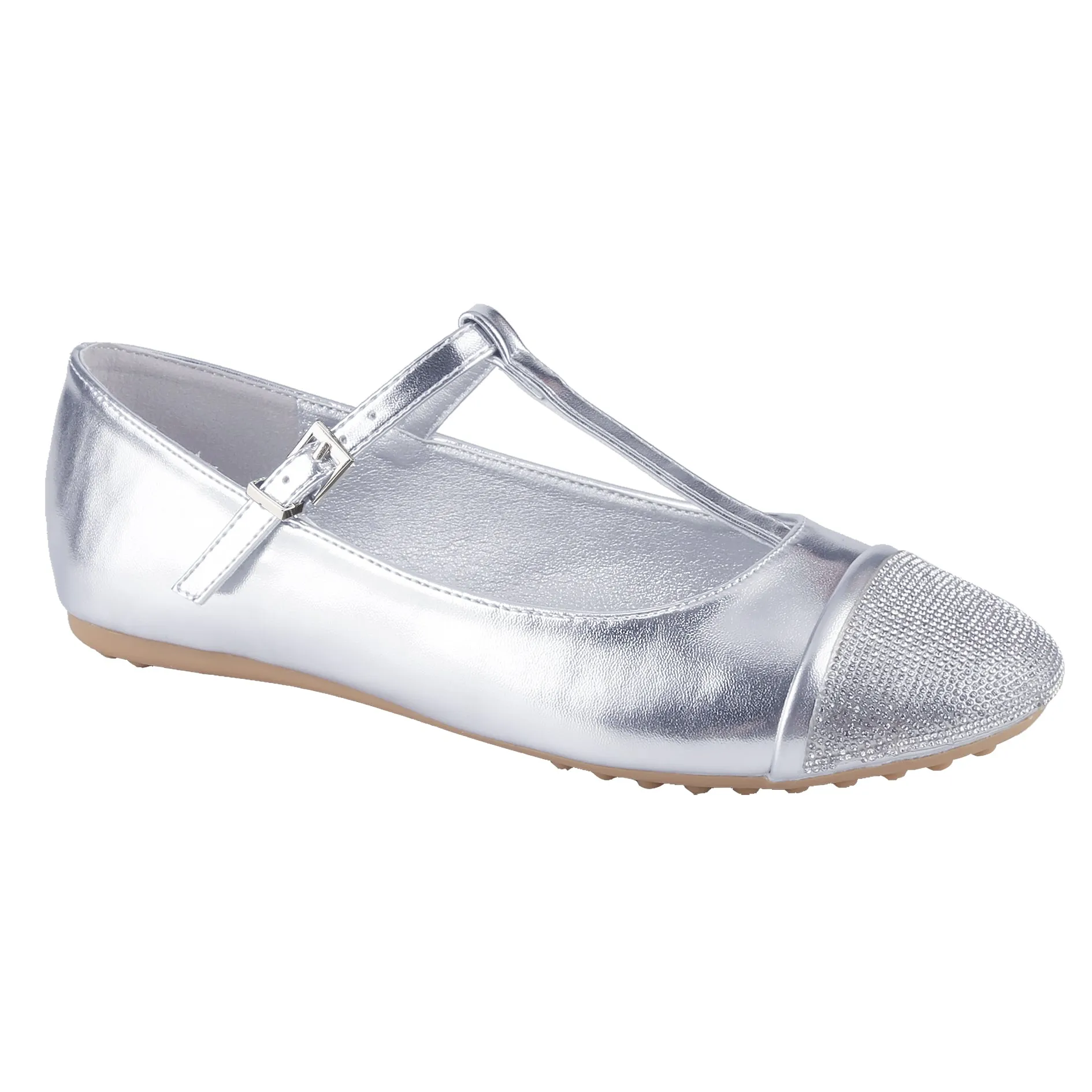 Ballet Flats Round Toe Retro T-bar Buckle strap Women Shoes