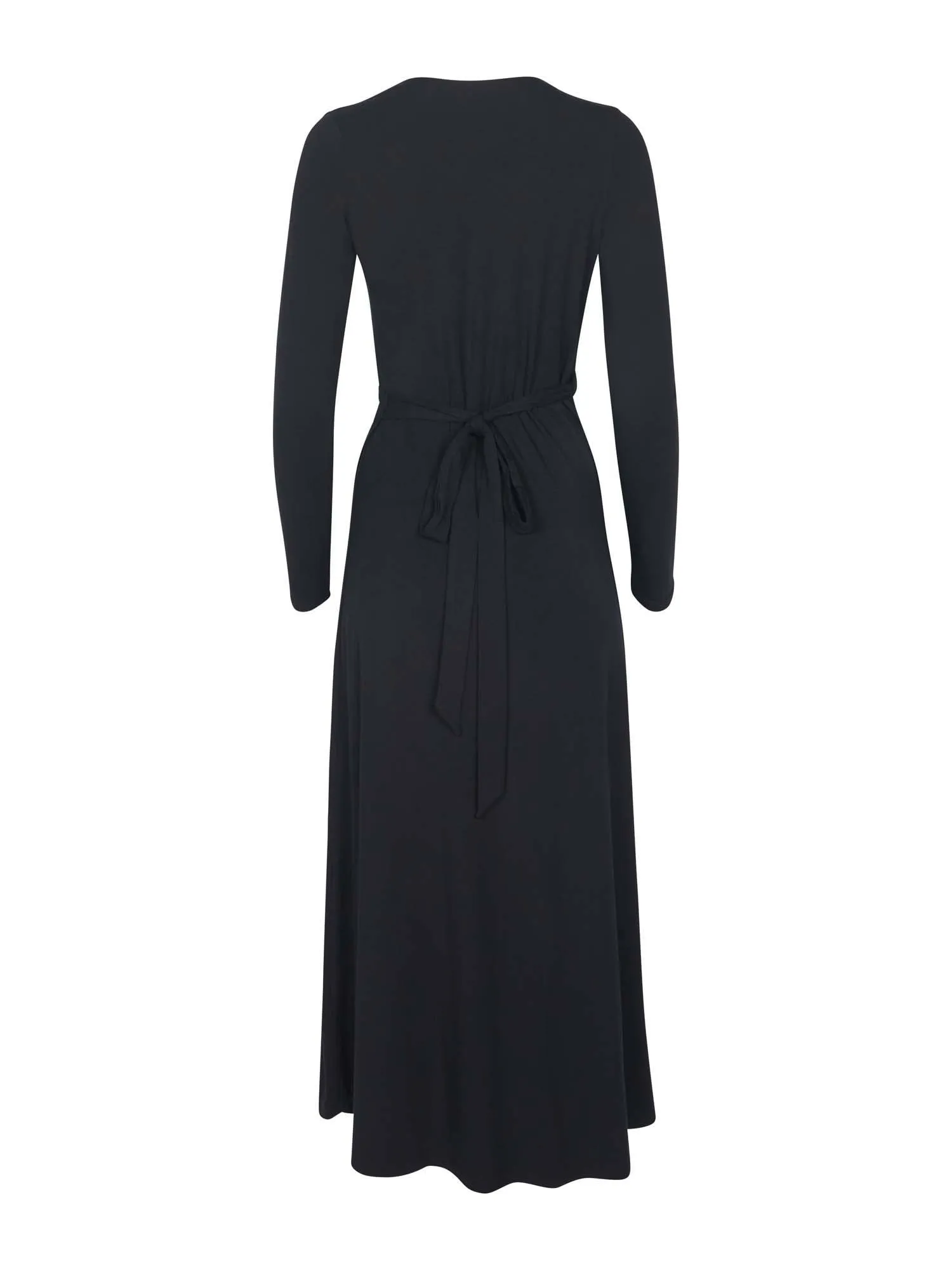 Bamboo Wrap Dress - Maxi - Black