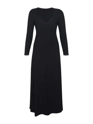 Bamboo Wrap Dress - Maxi - Black