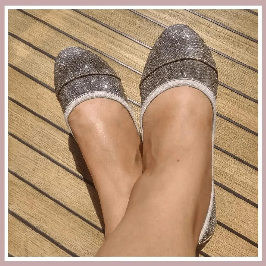 Barbican - Desert Gold Fold Up Ballet Flats (EU37 only)