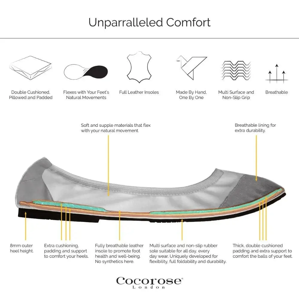 Barbican - Desert Gold Fold Up Ballet Flats (EU37 only)