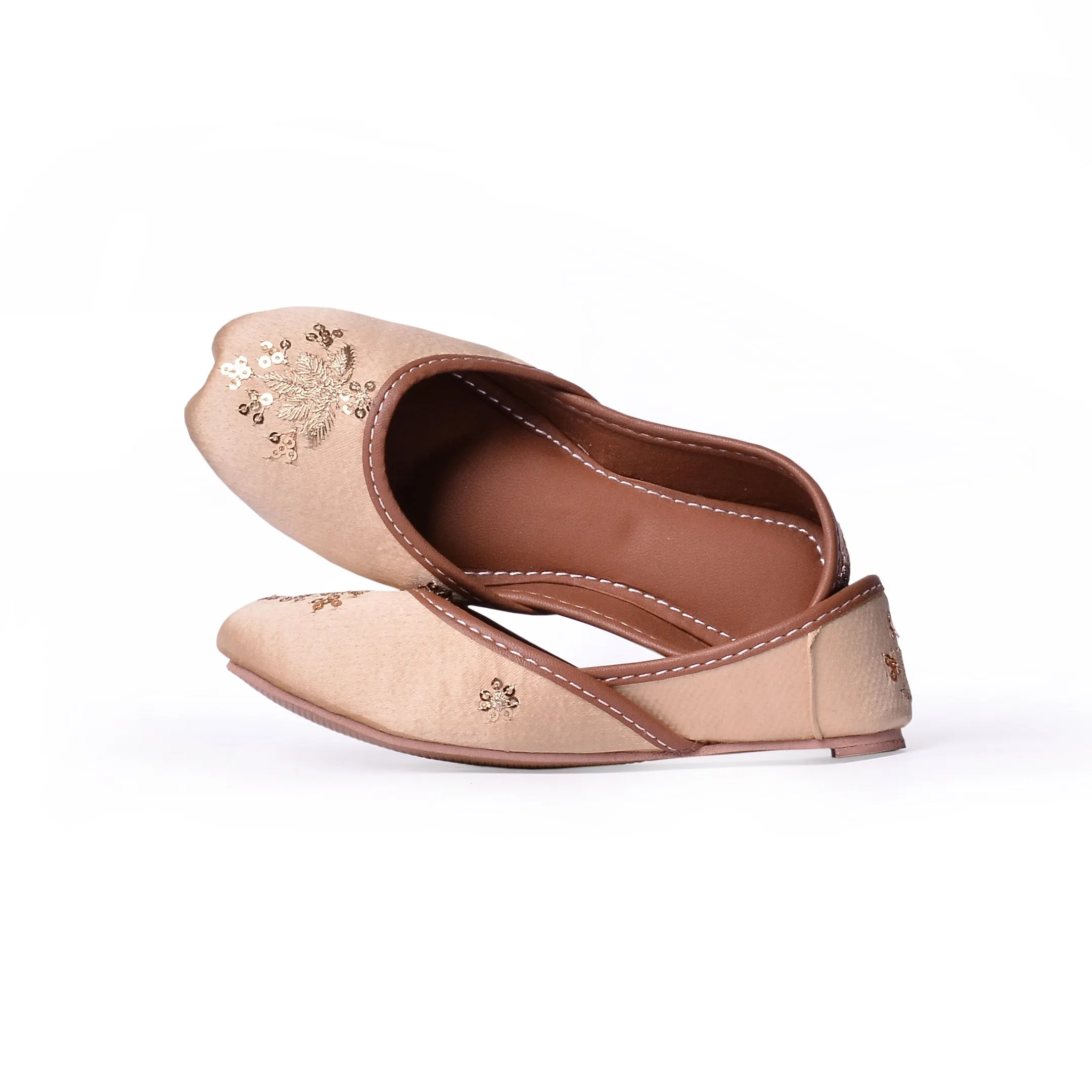 Beige With Golden Work
