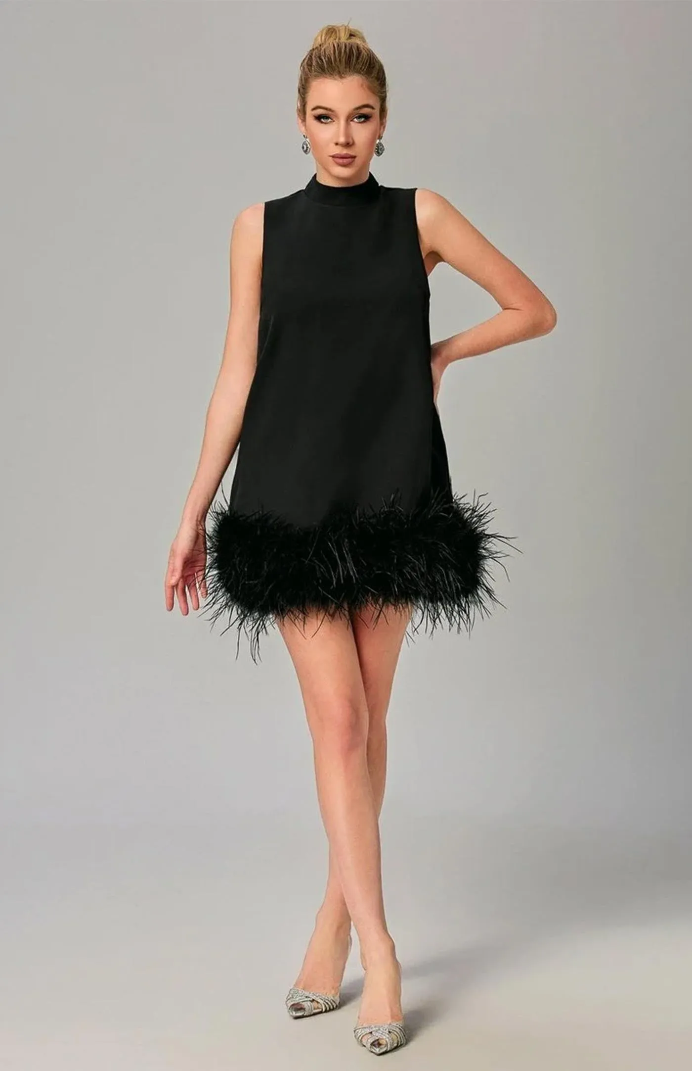 Black Swan Ballet | Little Black  Dress with Feather