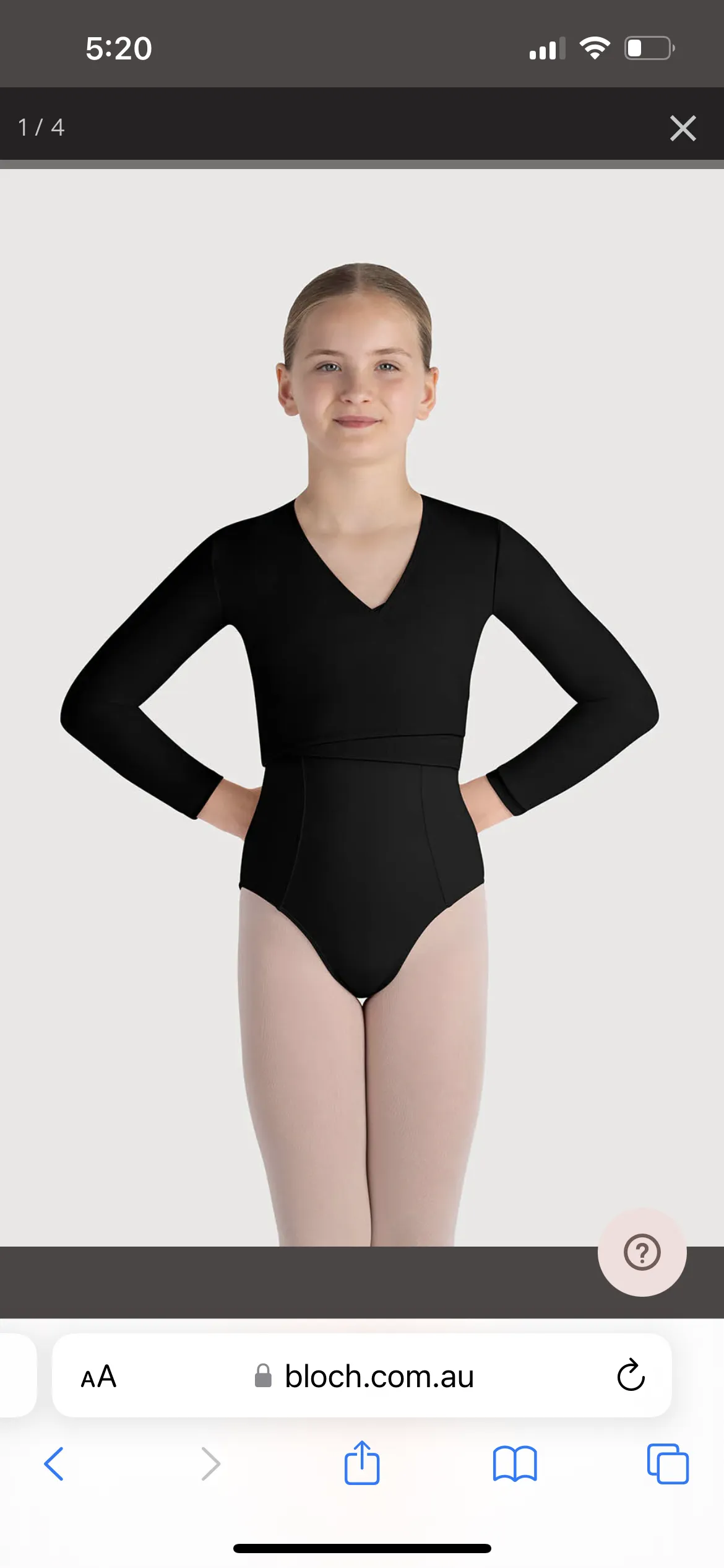Bloch Overture Crossover Girls Long Sleeve Wrap Top - Z0858G