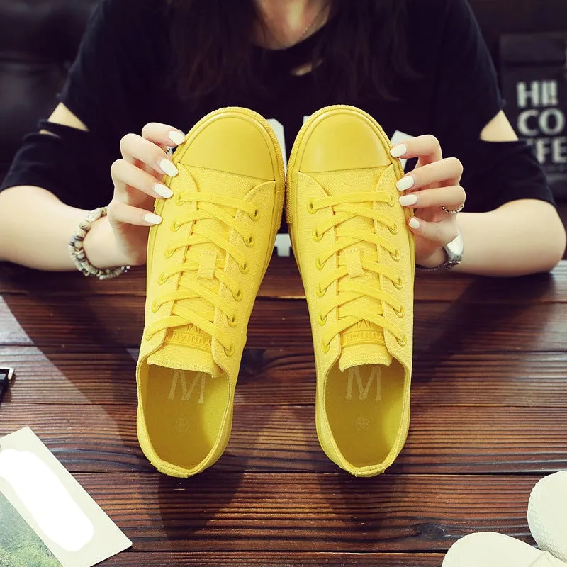 Brand Men Canvas Shoes Classic Sneakers Shoes Casual Yellow Flats