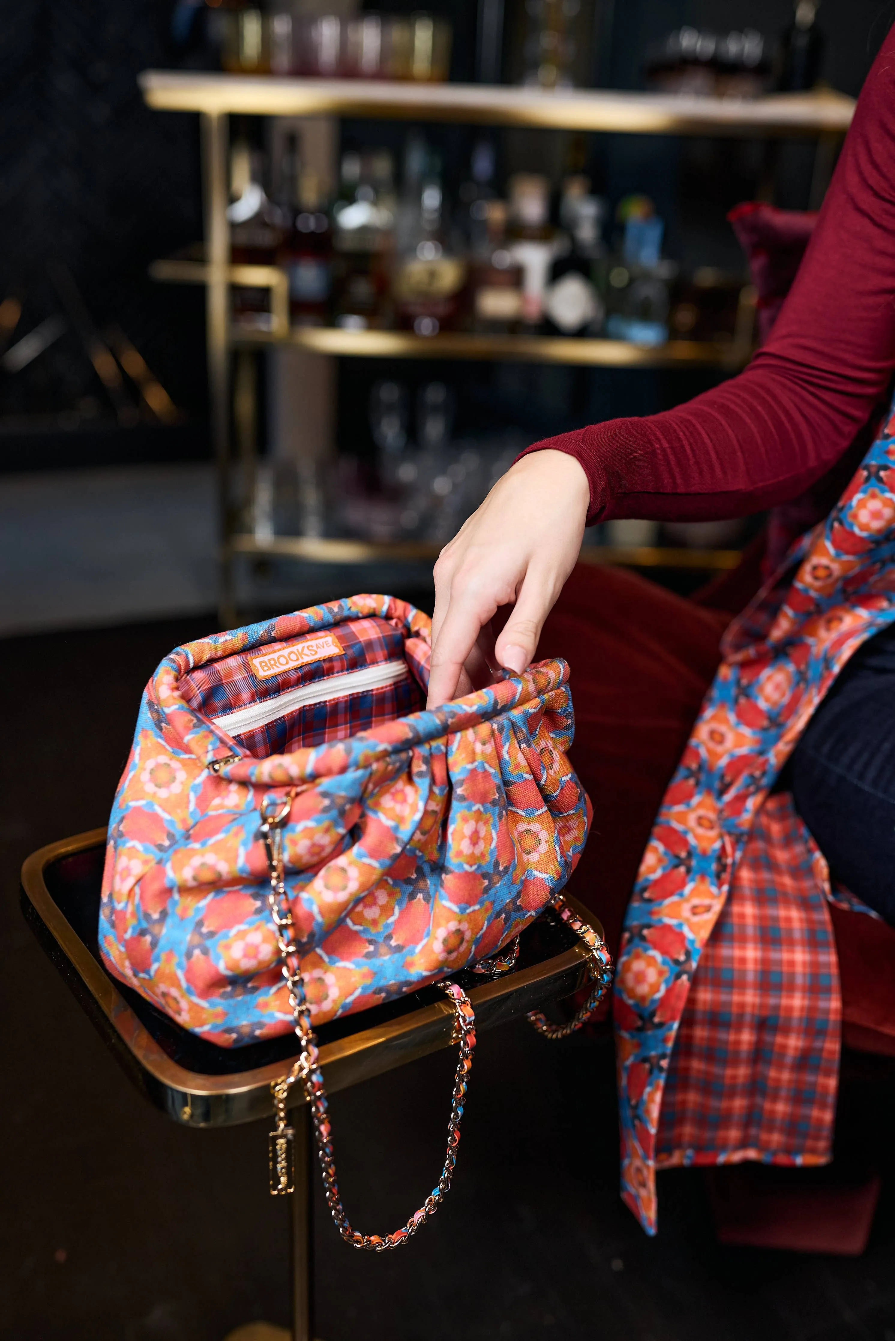 Brooks Avenue Dumpling Clutch - Midnight in Paris