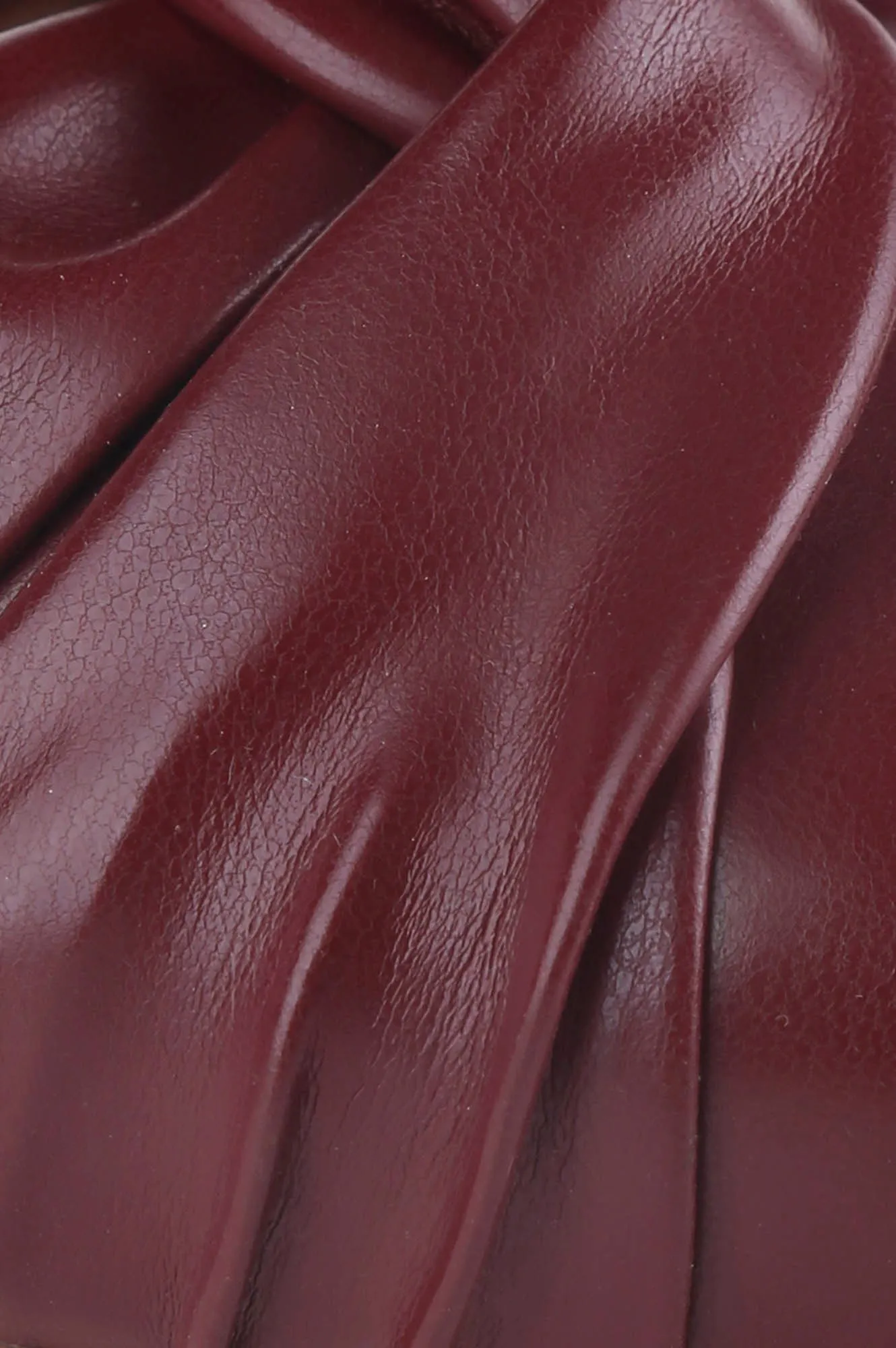 Burgundy Pointed Toe Solid Flat - ZCandice