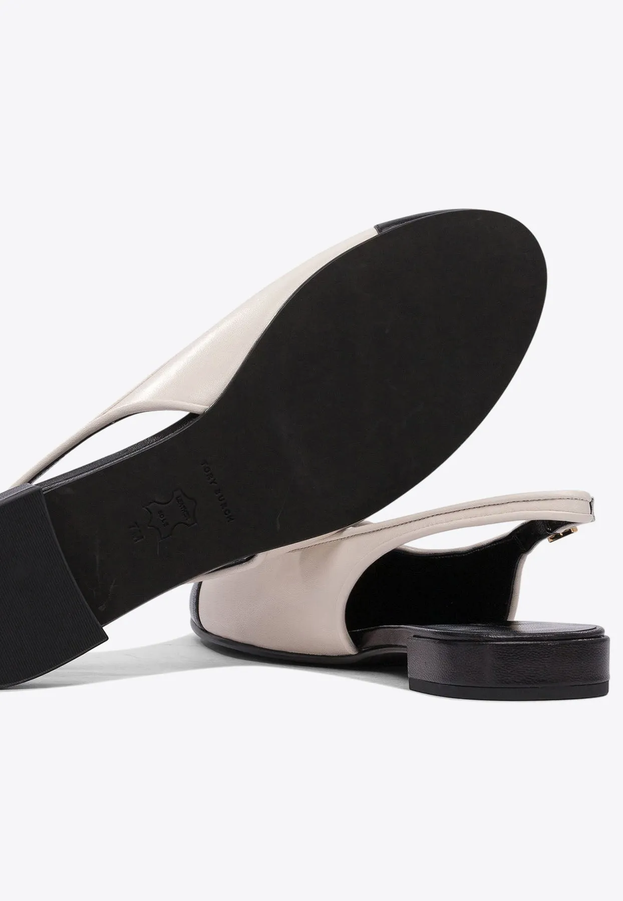 Cap-Toe Bow Embellished Slingback Flats