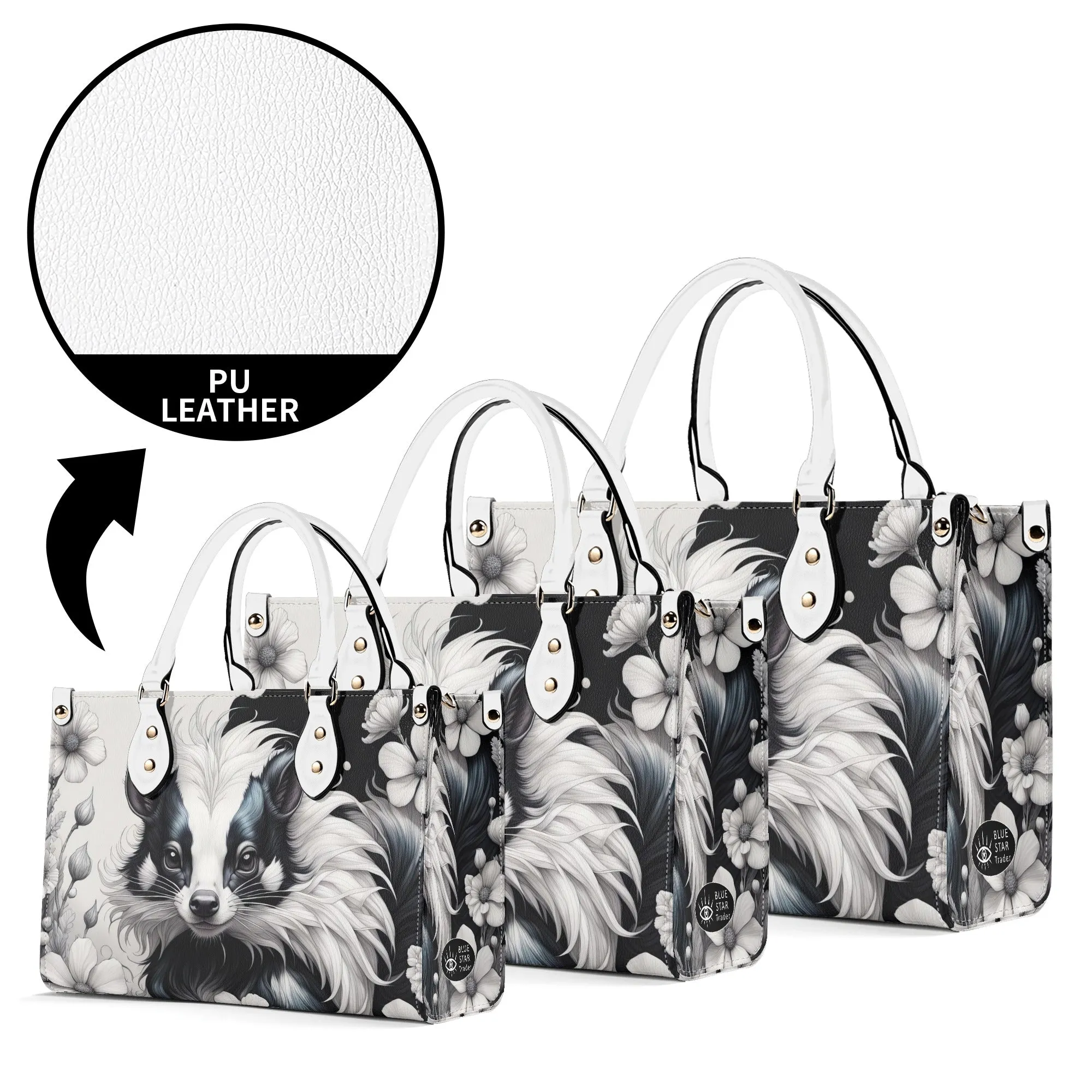 Cute Skunk  Purse Luxury Womens Vegan Leather Handbag