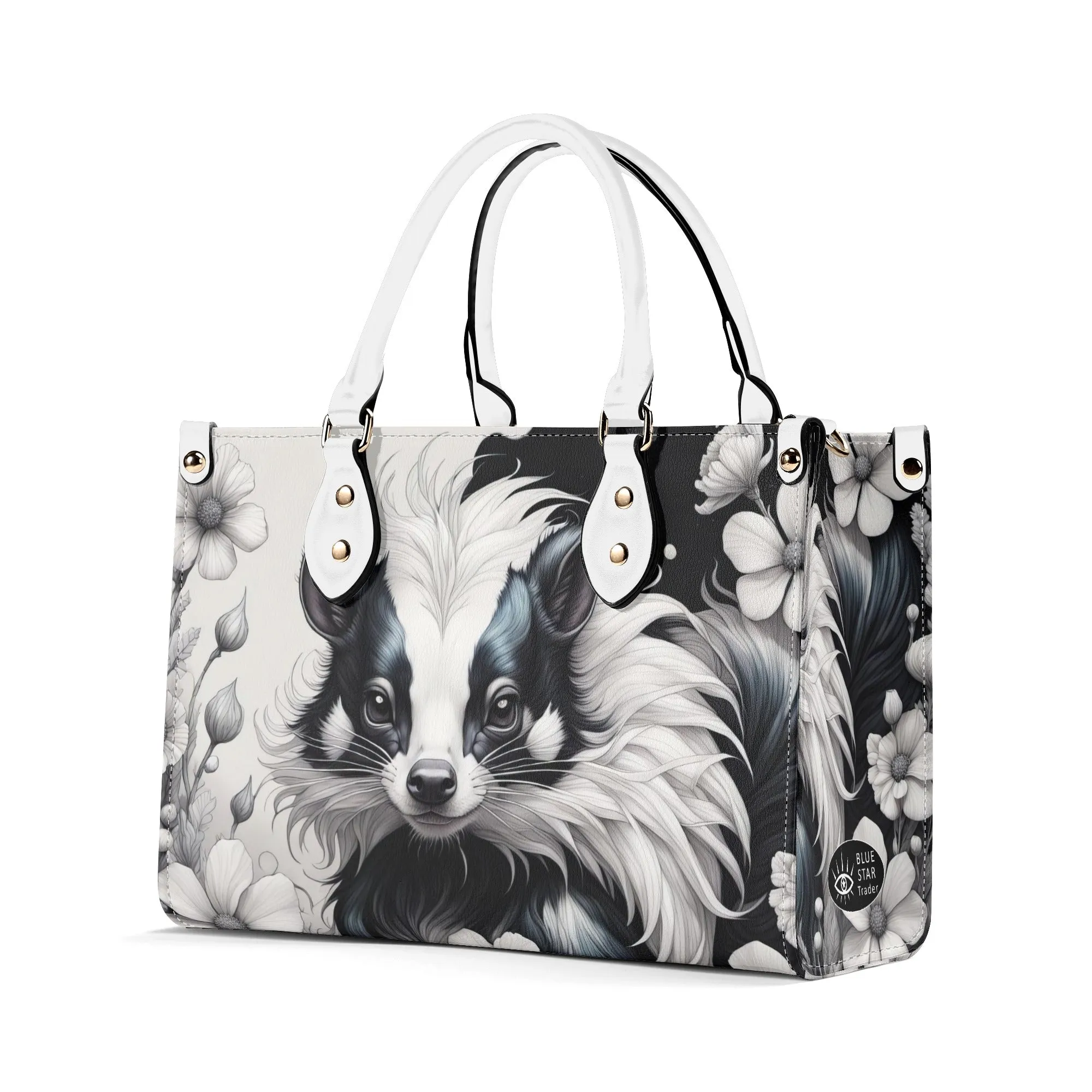 Cute Skunk  Purse Luxury Womens Vegan Leather Handbag