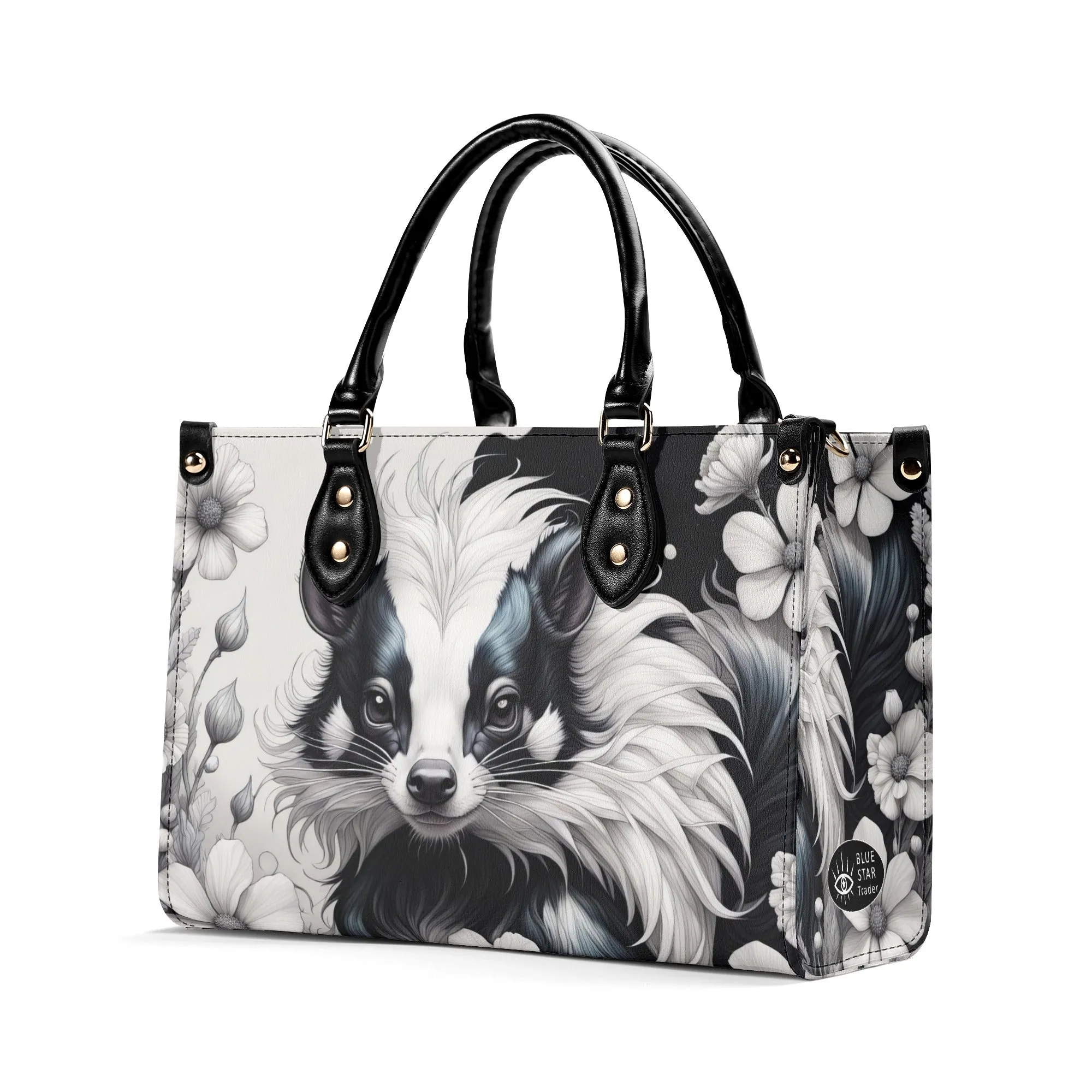 Cute Skunk  Purse Luxury Womens Vegan Leather Handbag