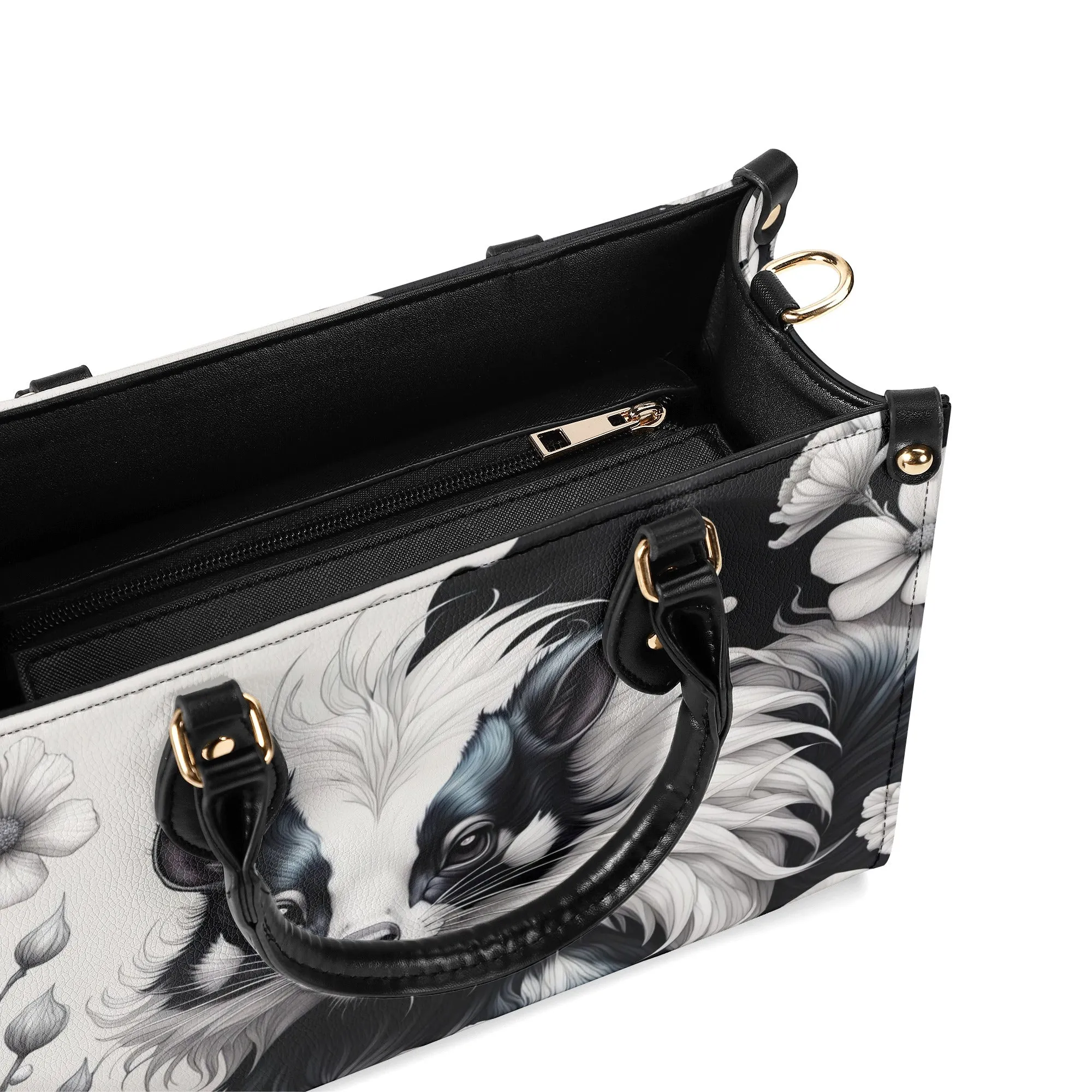 Cute Skunk  Purse Luxury Womens Vegan Leather Handbag