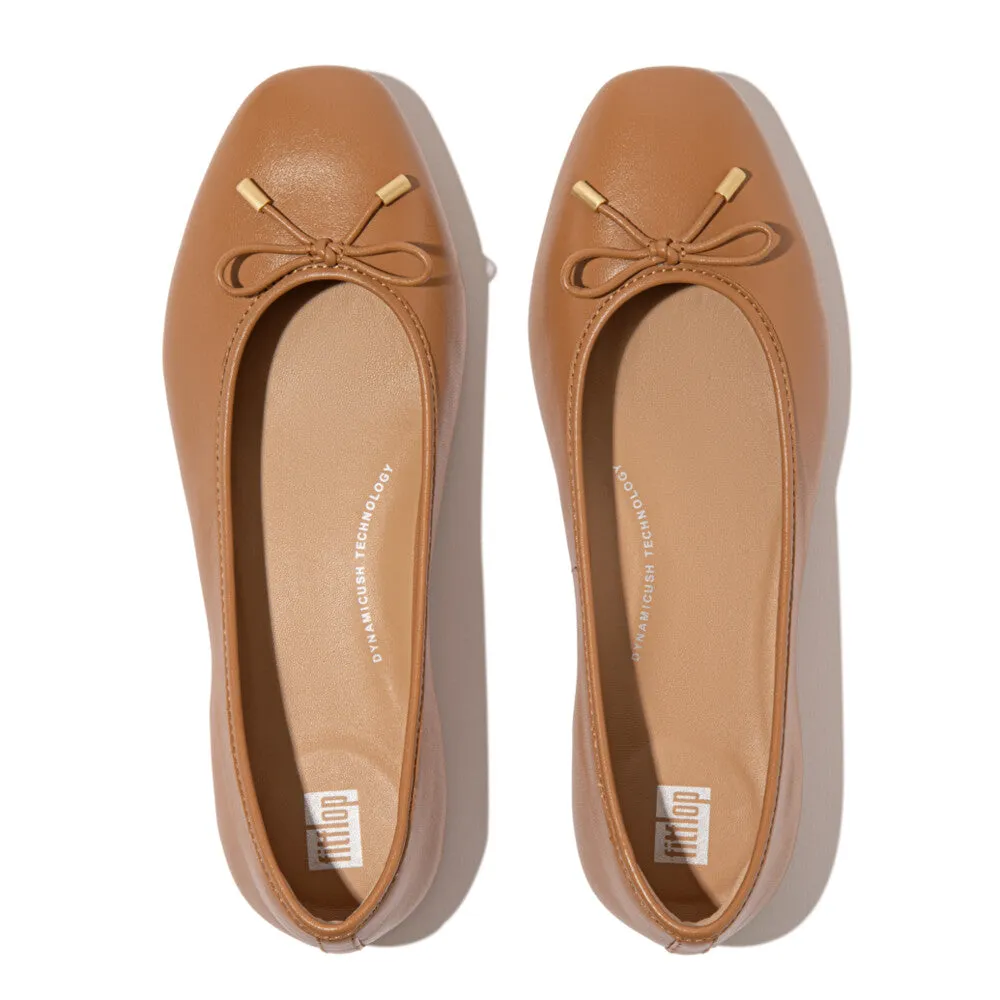 DELICATO BOW SOFT LEATHER BALLET FLATS