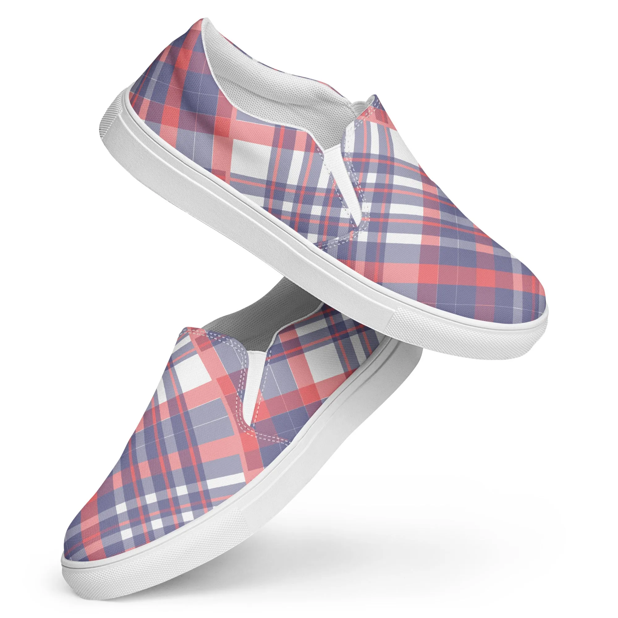 Diagonal Stripes - Inspired By Taylor Swift - Sustainably Made Men’s slip-on canvas shoes