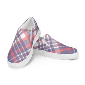 Diagonal Stripes - Inspired By Taylor Swift - Sustainably Made Women’s slip-on canvas shoes