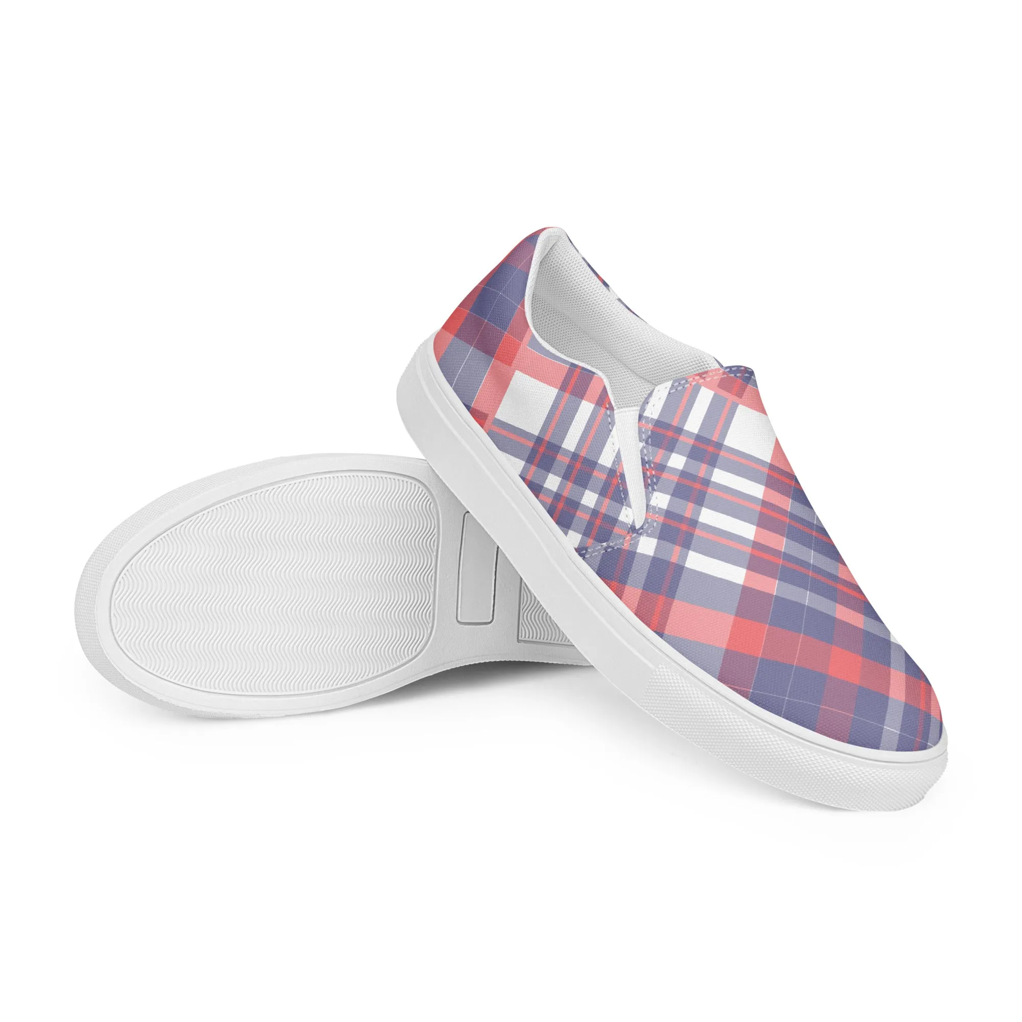 Diagonal Stripes - Inspired By Taylor Swift - Sustainably Made Women’s slip-on canvas shoes