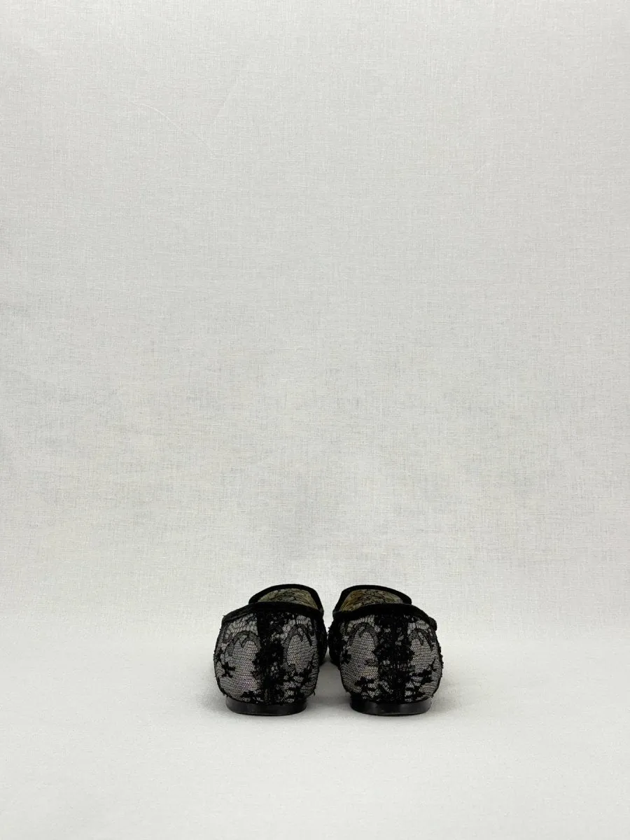 DOLCE & GABBANA Black Ballet Flats 38.5