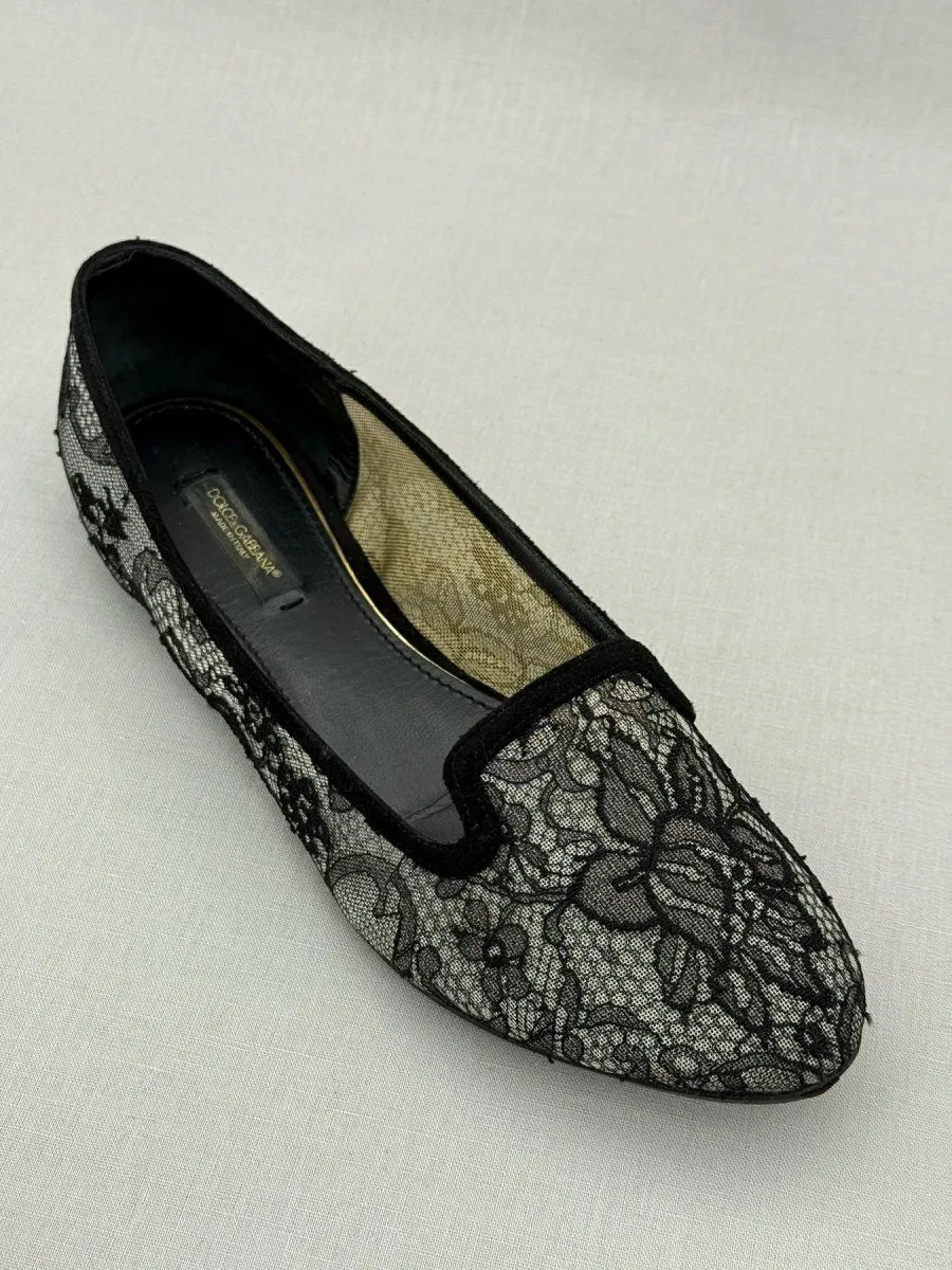 DOLCE & GABBANA Black Ballet Flats 38.5