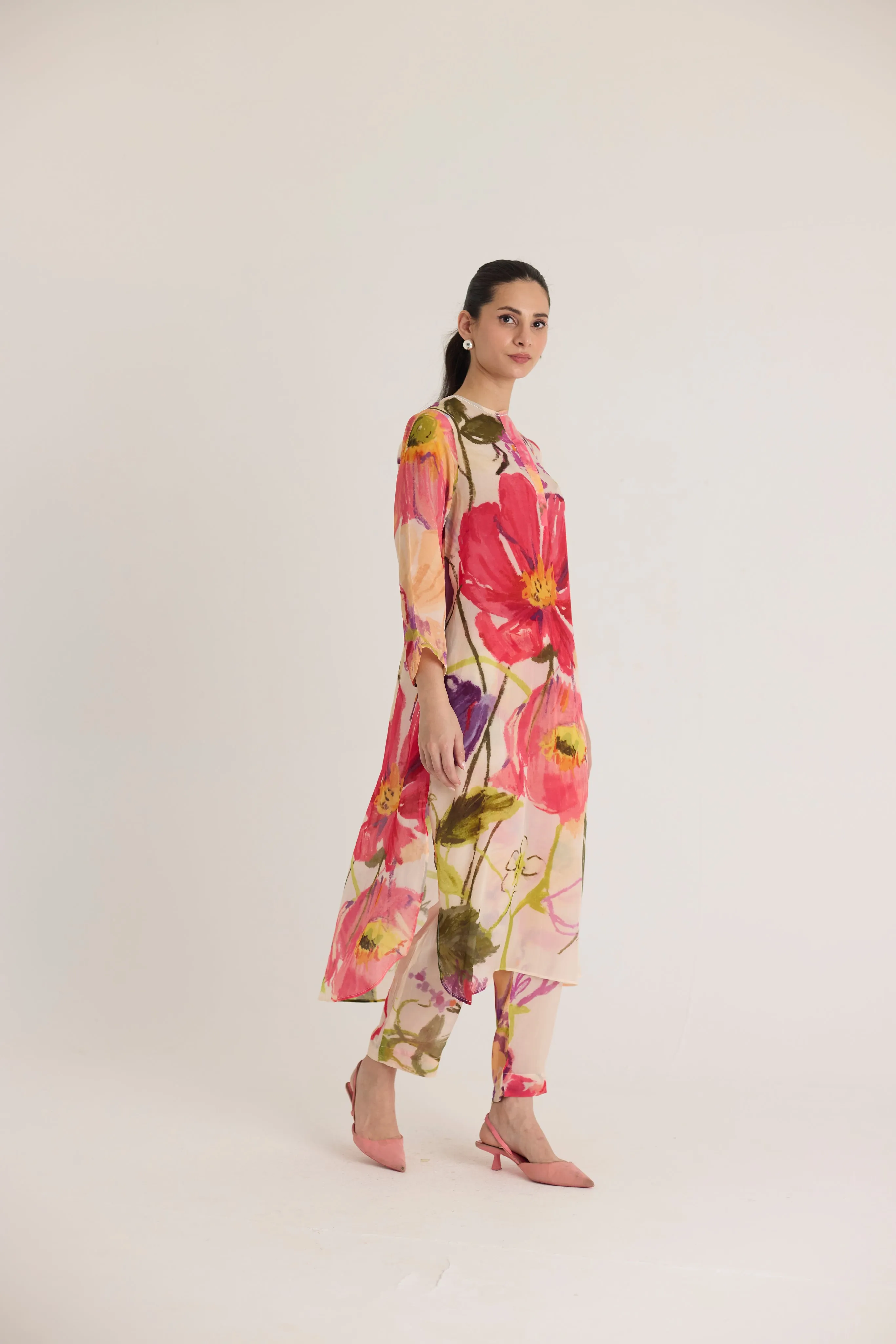 Dolly White Long Kurta Set