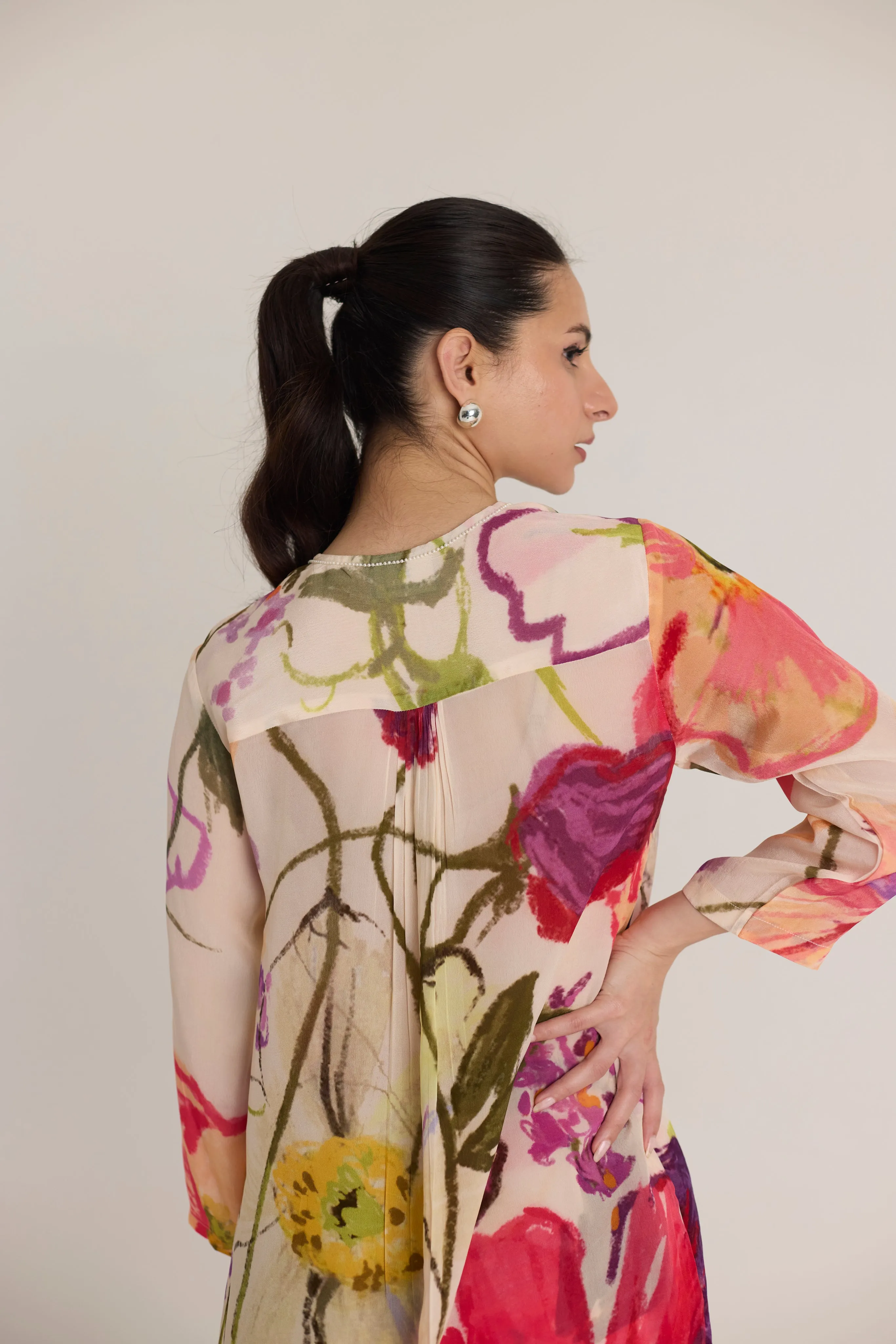 Dolly White Long Kurta Set