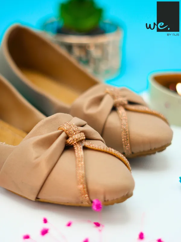 Elegant Bow-Accent Ballet -Nevy Blue,Black,Beige -308