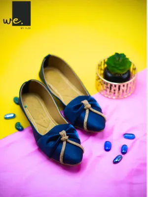 Elegant Bow-Accent Ballet -Nevy Blue,Black,Beige -308