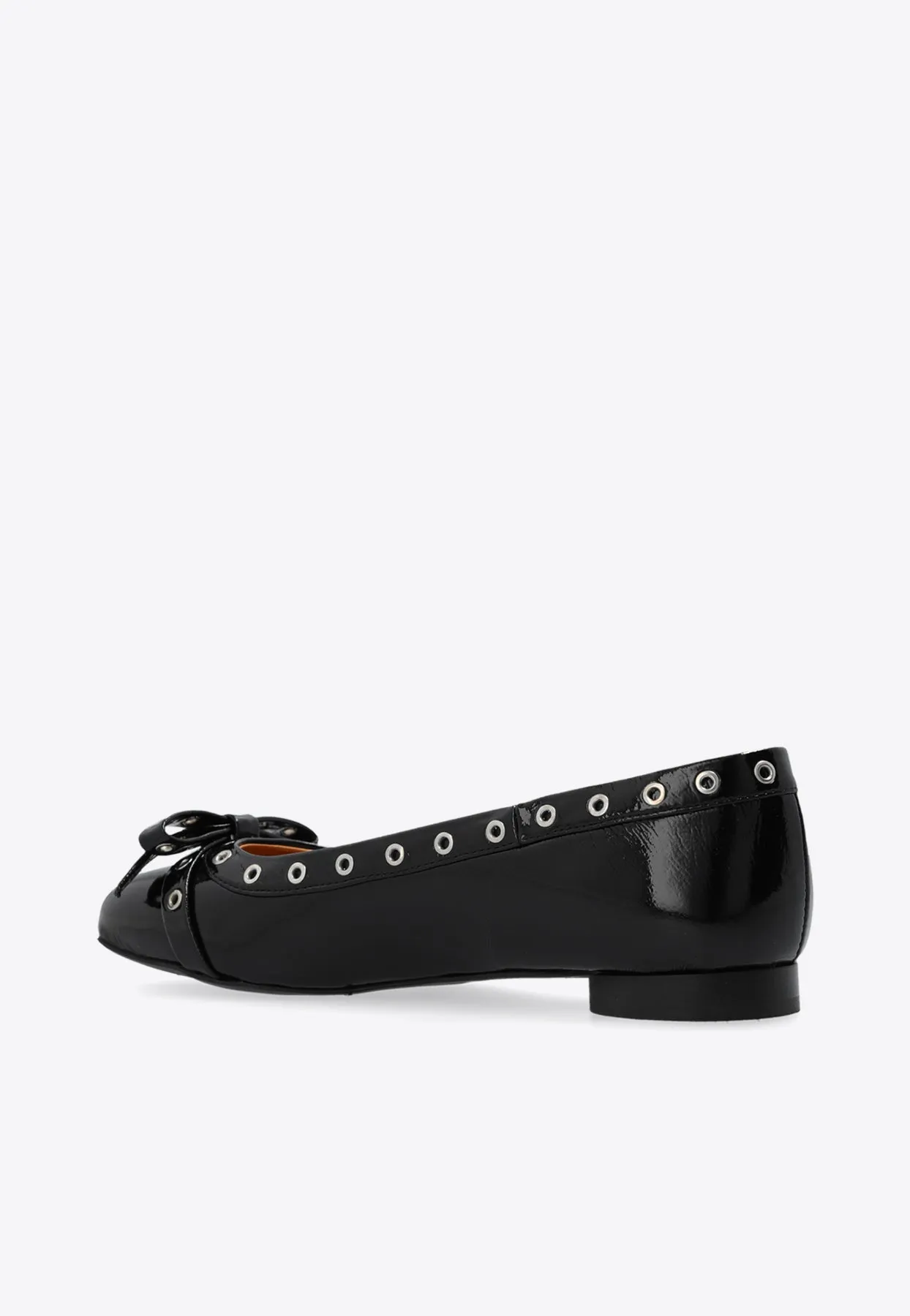 Eyelet Embellished Ballet Flats
