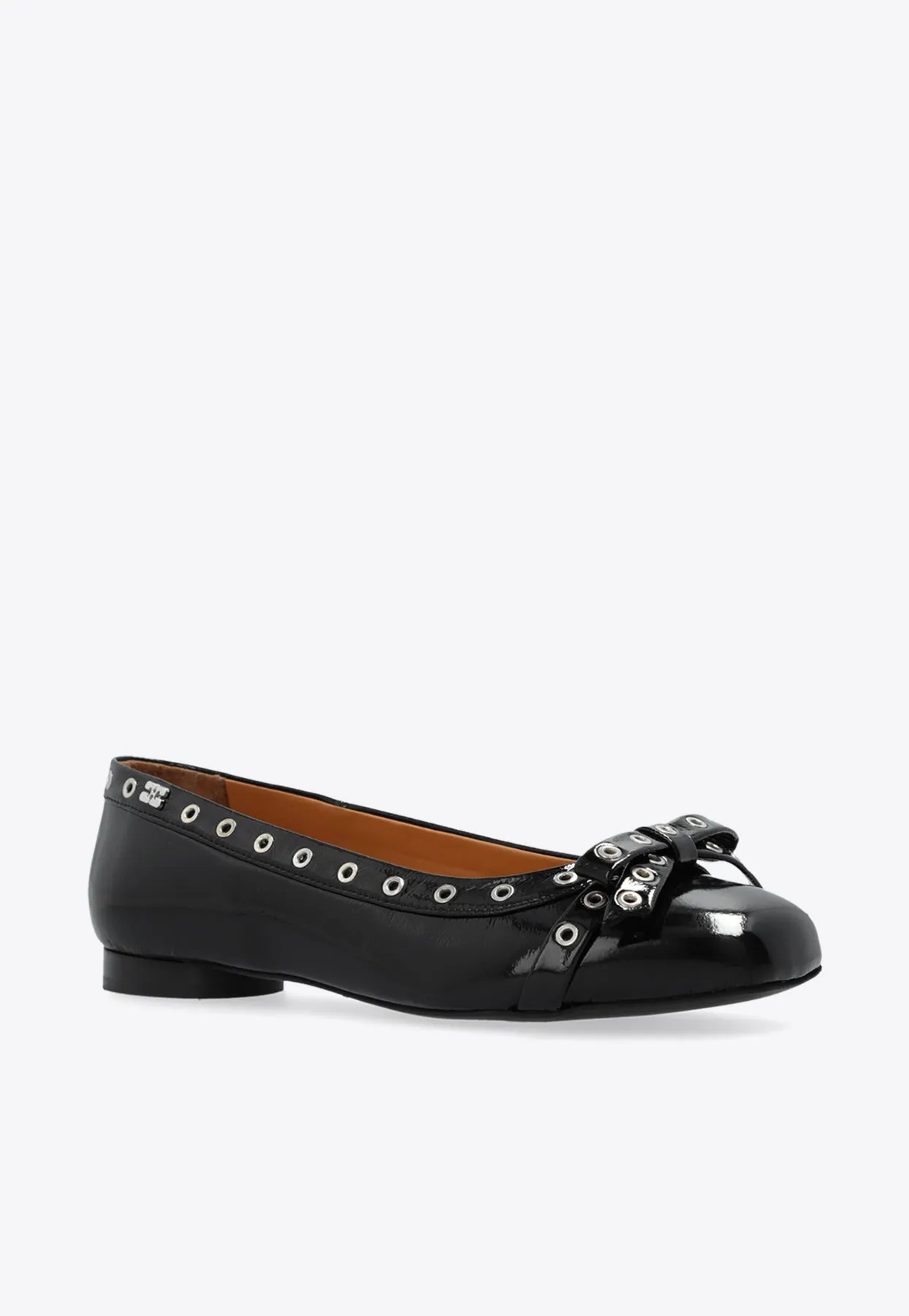 Eyelet Embellished Ballet Flats