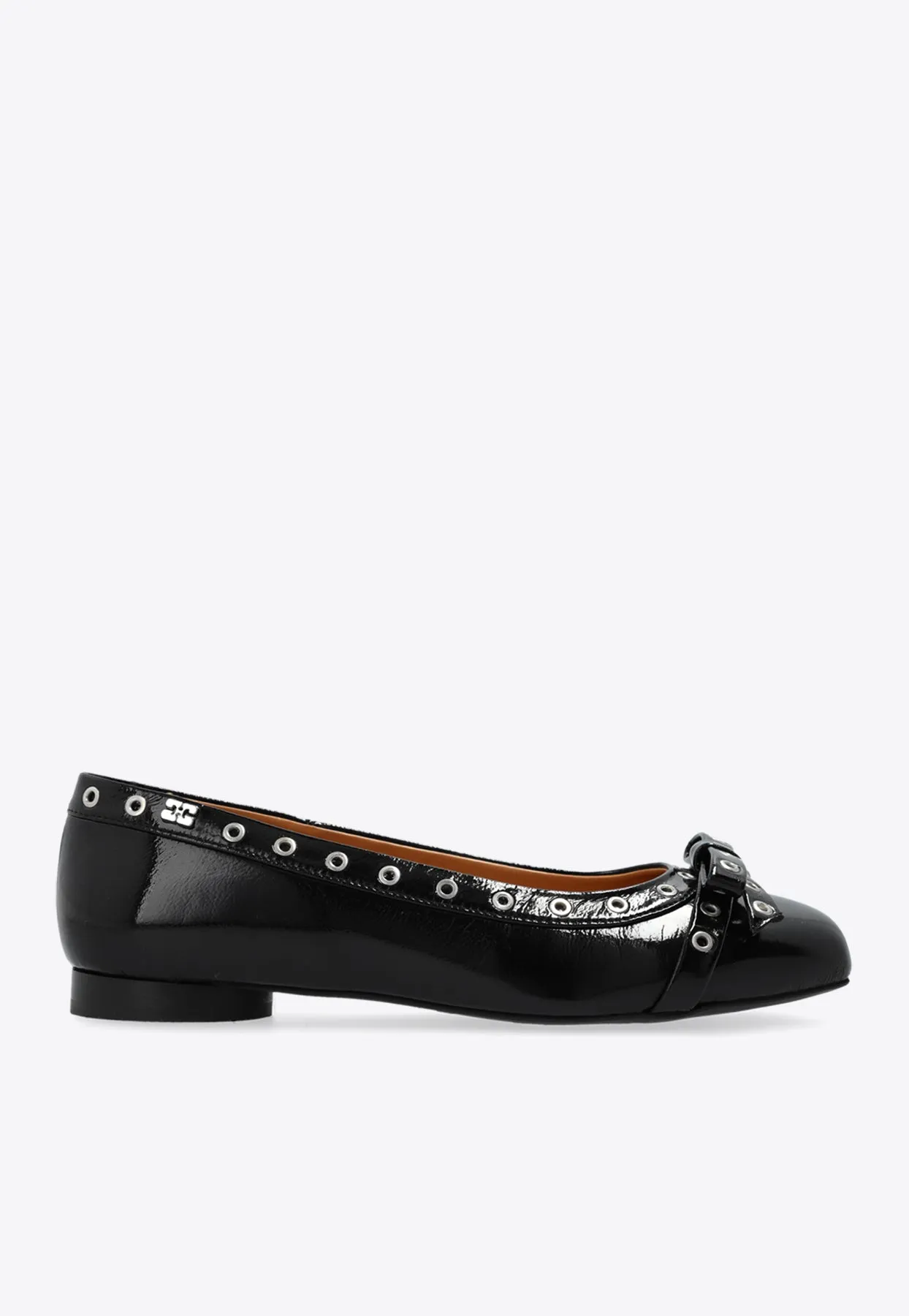 Eyelet Embellished Ballet Flats