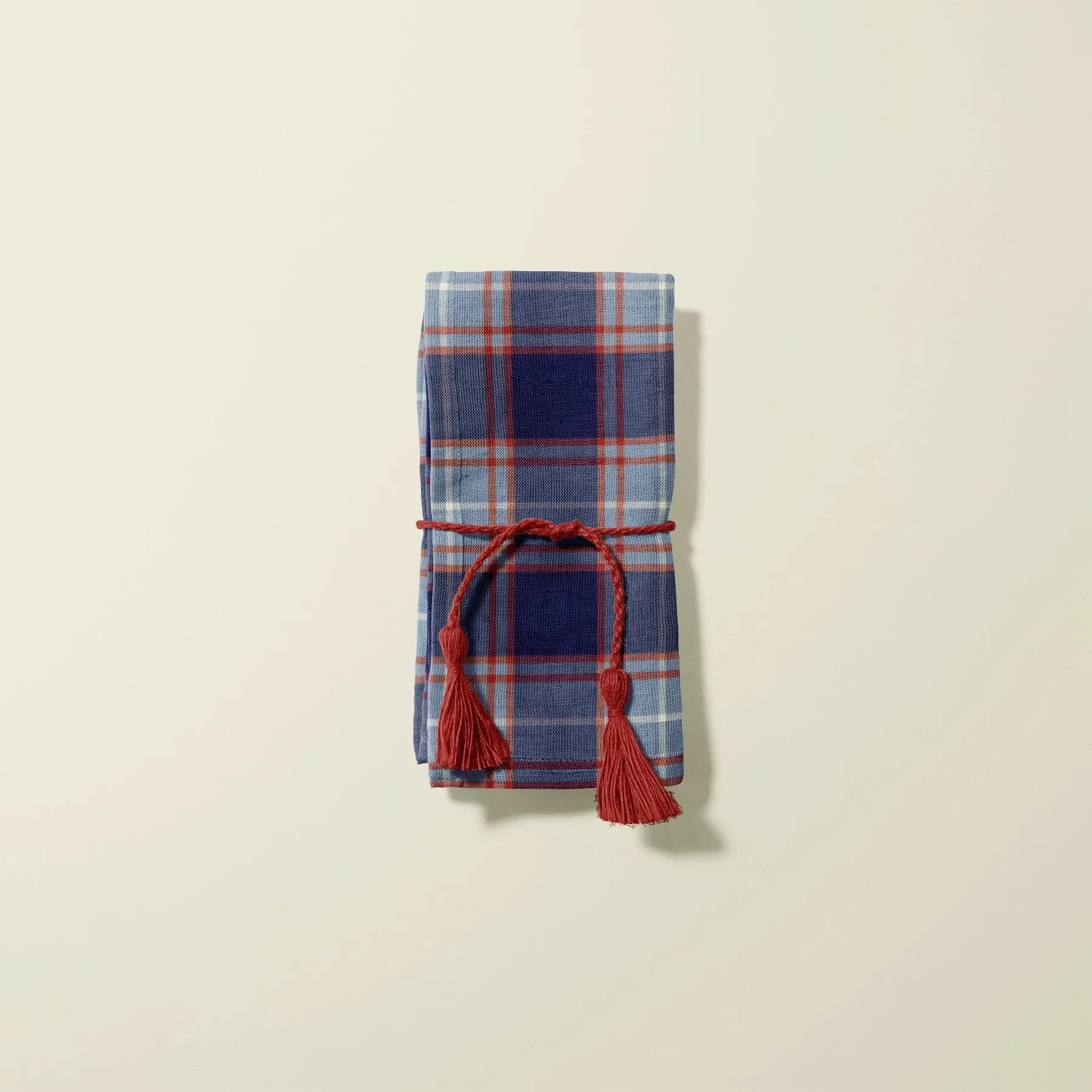 Fabric Linen Canvas - Plaid Dark Blue