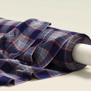 Fabric Linen Canvas - Plaid Dark Blue
