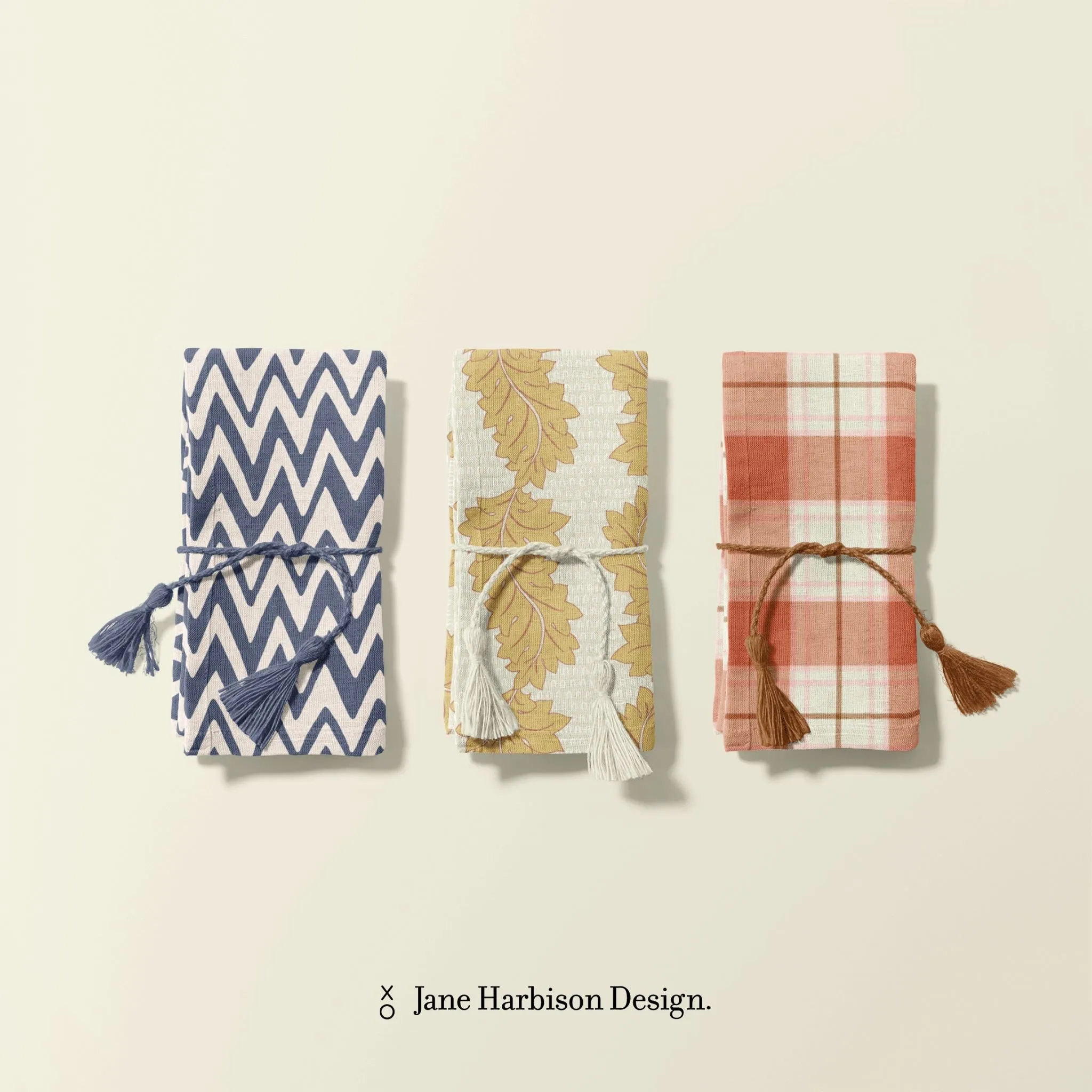 Fabric Linen Canvas - Zig Zag Blue Breeze