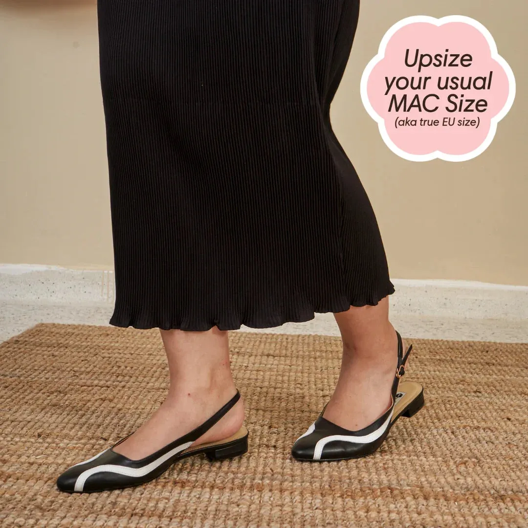 Feeling It in B&W Ballet Flats (Genuine Leather)
