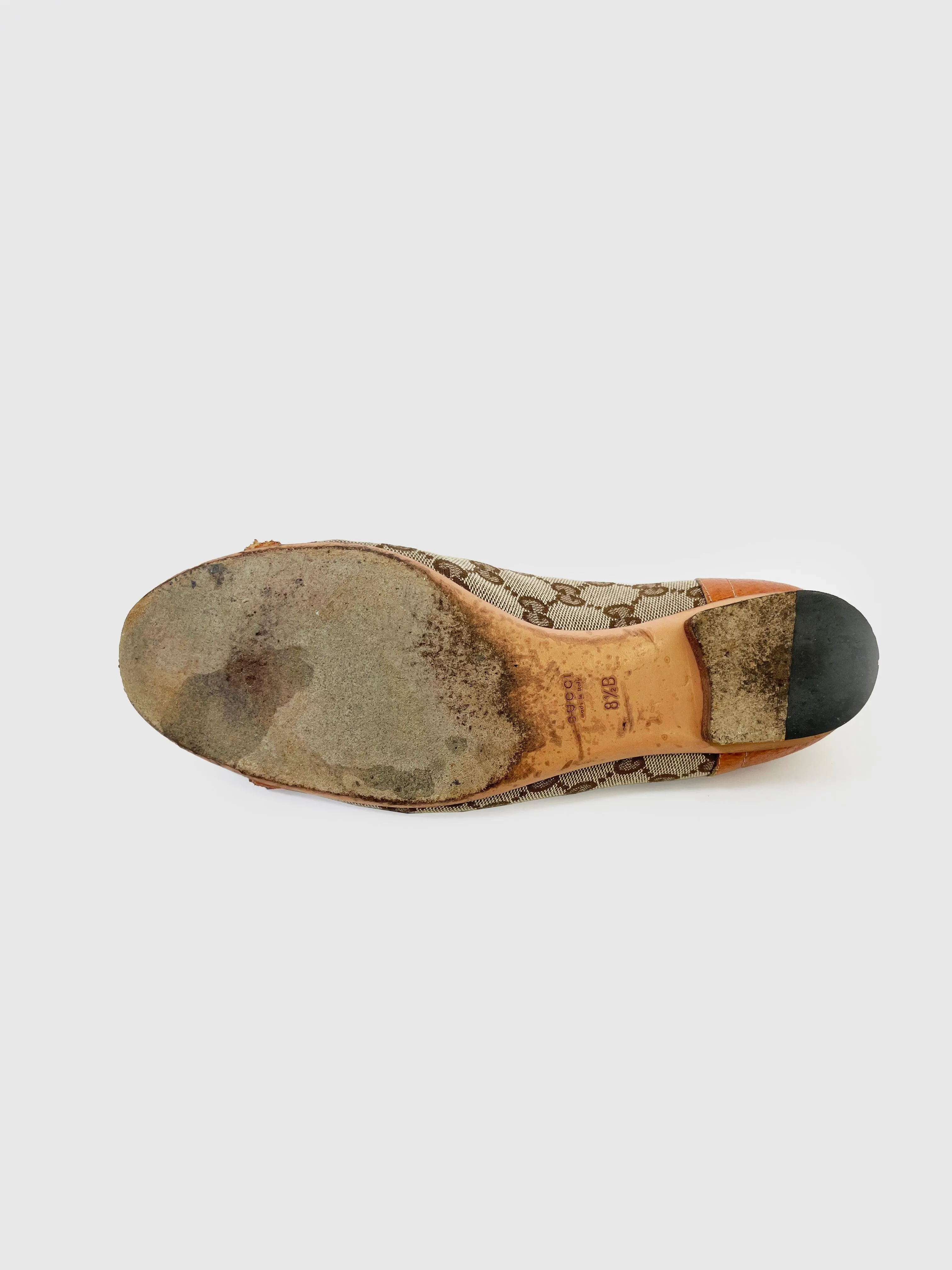 GG Monogram Canvas Ballerina Flats - Size 8.5