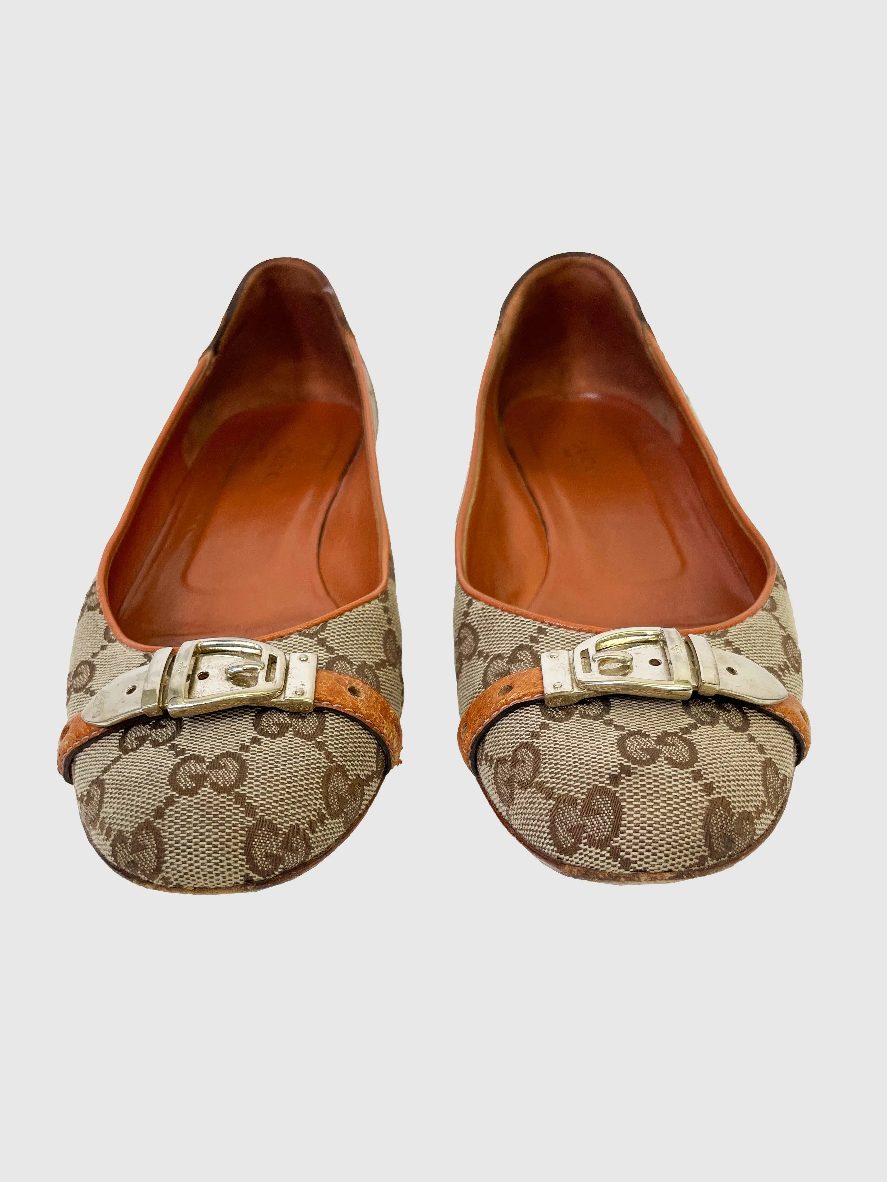 GG Monogram Canvas Ballerina Flats - Size 8.5