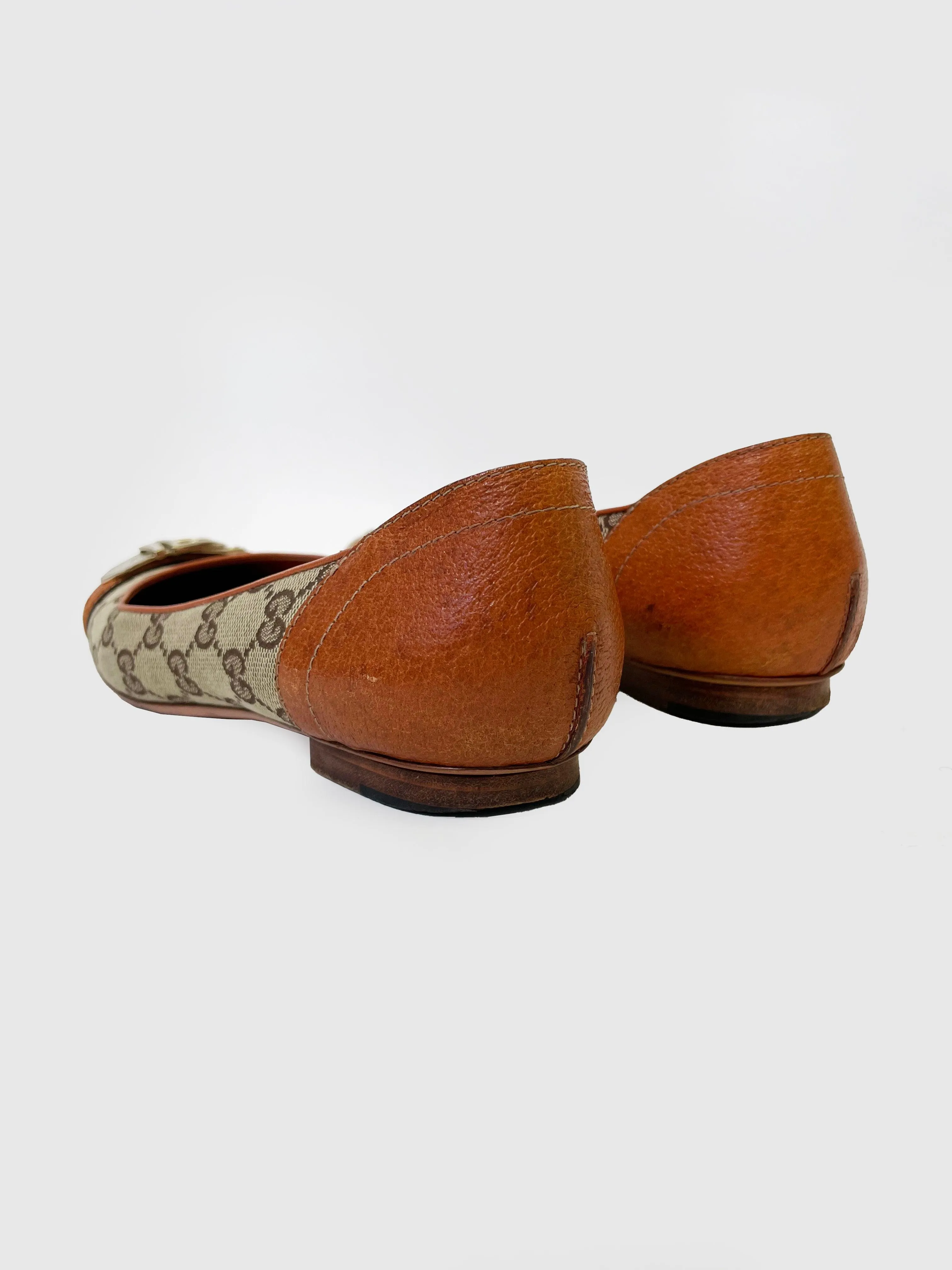 GG Monogram Canvas Ballerina Flats - Size 8.5