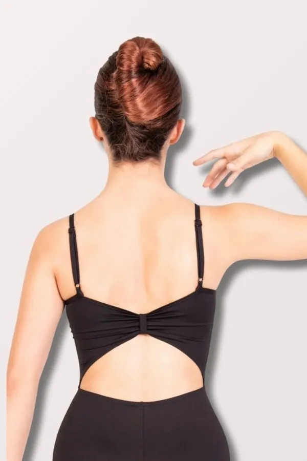 Girls Gather and Twist Camisole Leotard - Black