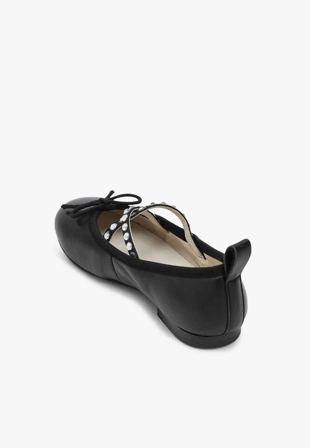 Girls Rhinestone Embellished Ballet Flats