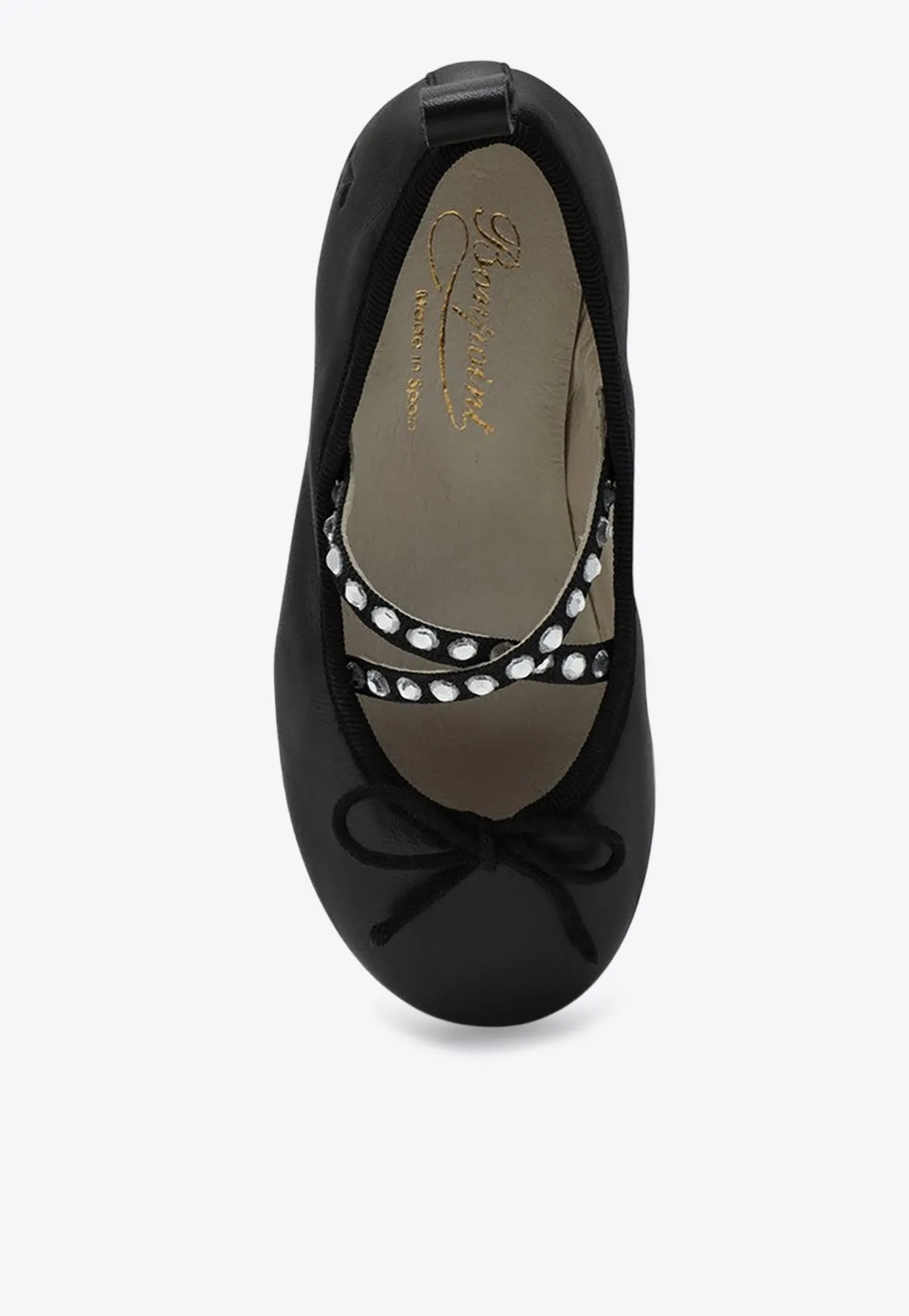 Girls Rhinestone Embellished Ballet Flats