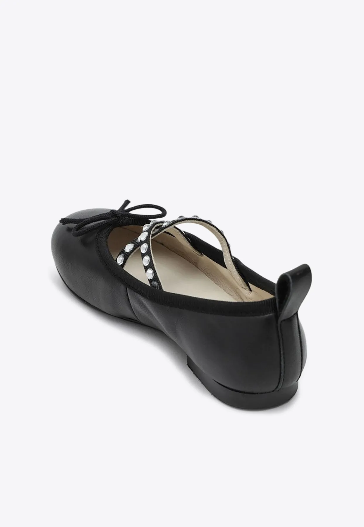 Girls Rhinestone Embellished Ballet Flats