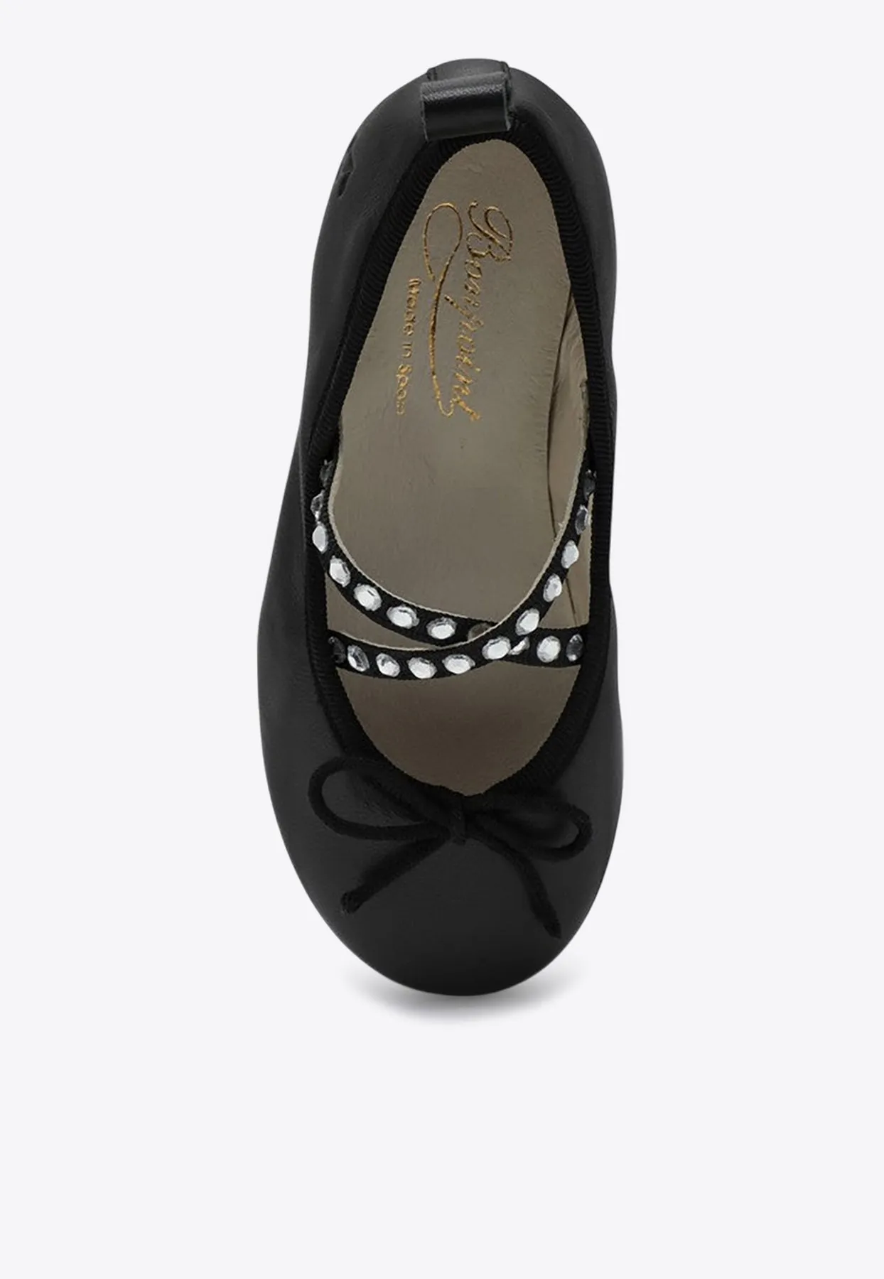 Girls Rhinestone Embellished Ballet Flats