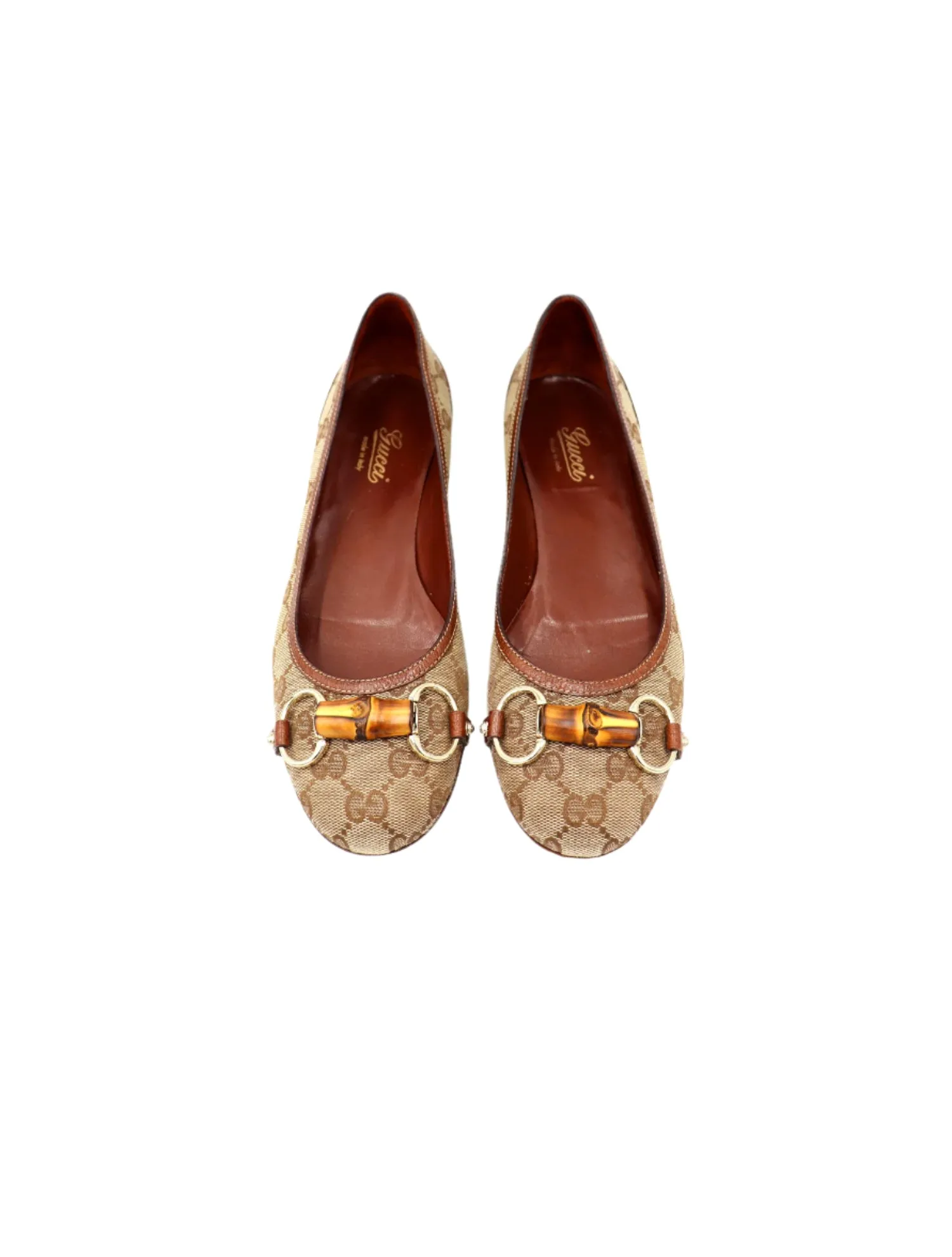 Gucci Canvas Horsebit G Flats
