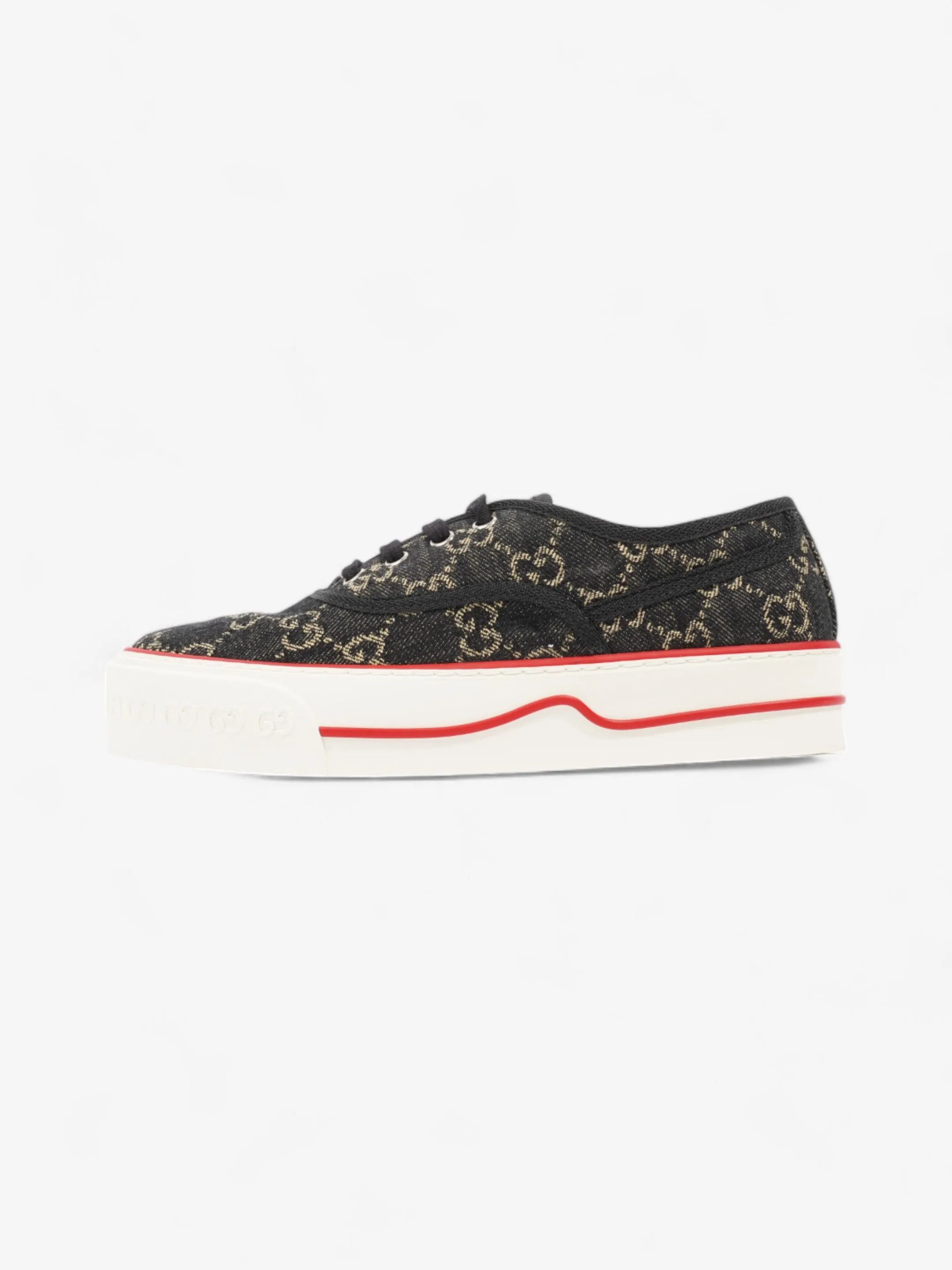 Gucci Tennis 1977 Black / Beige  / Red Canvas EU 37.5 UK 4.5