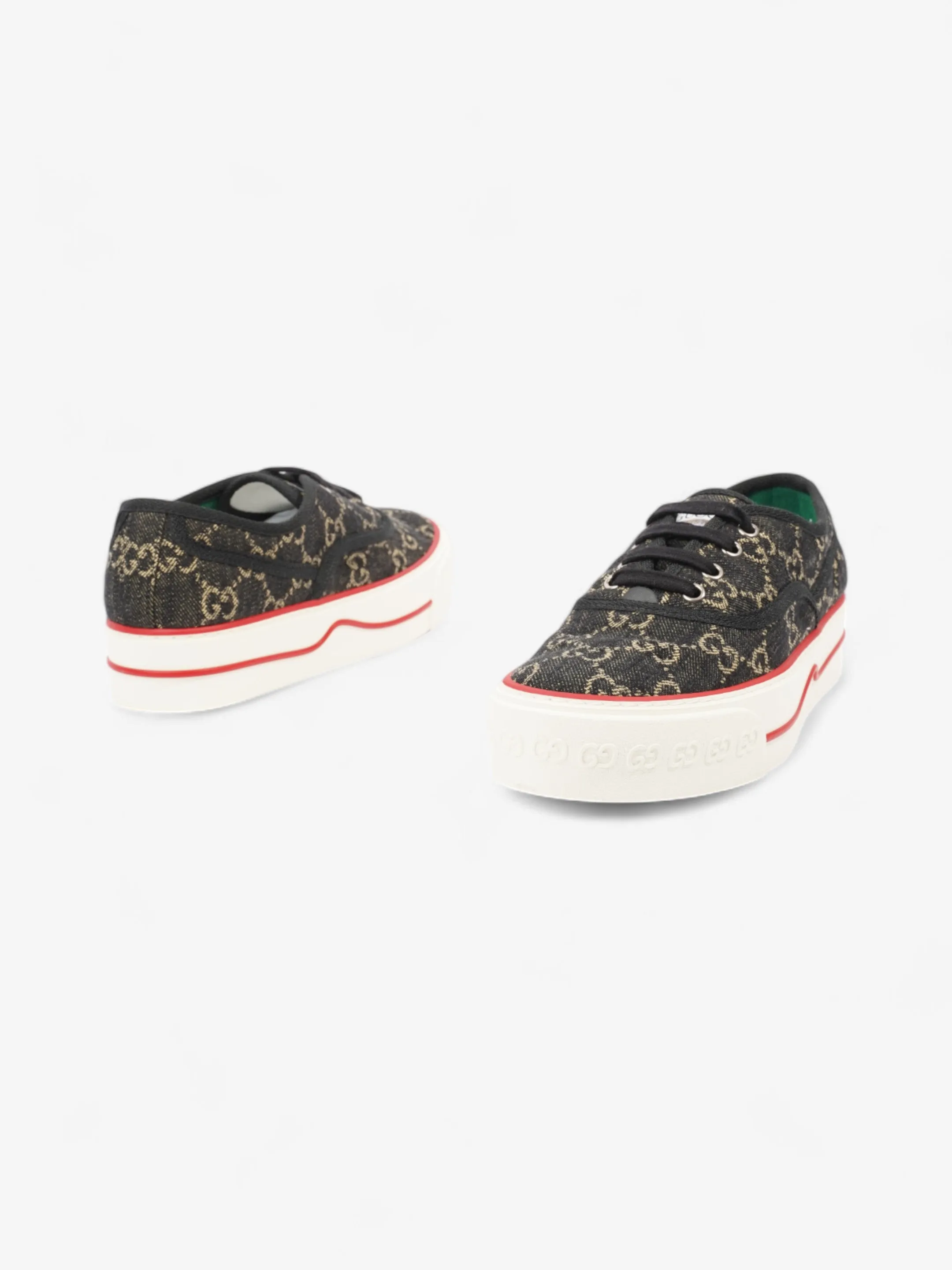 Gucci Tennis 1977 Black / Beige  / Red Canvas EU 37.5 UK 4.5