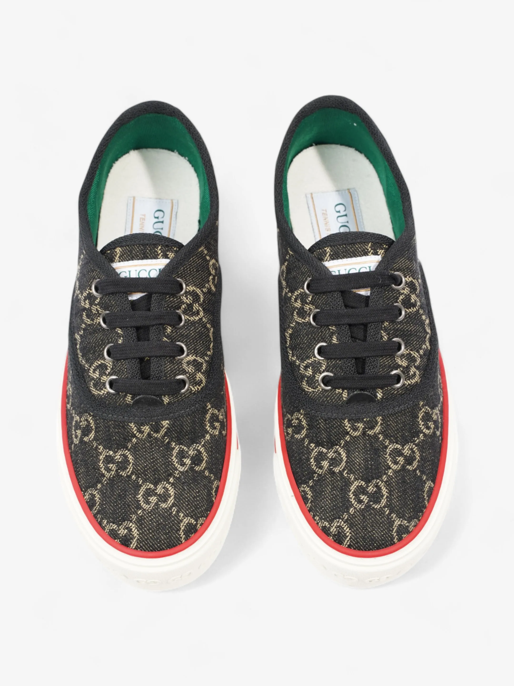 Gucci Tennis 1977 Black / Beige  / Red Canvas EU 37.5 UK 4.5